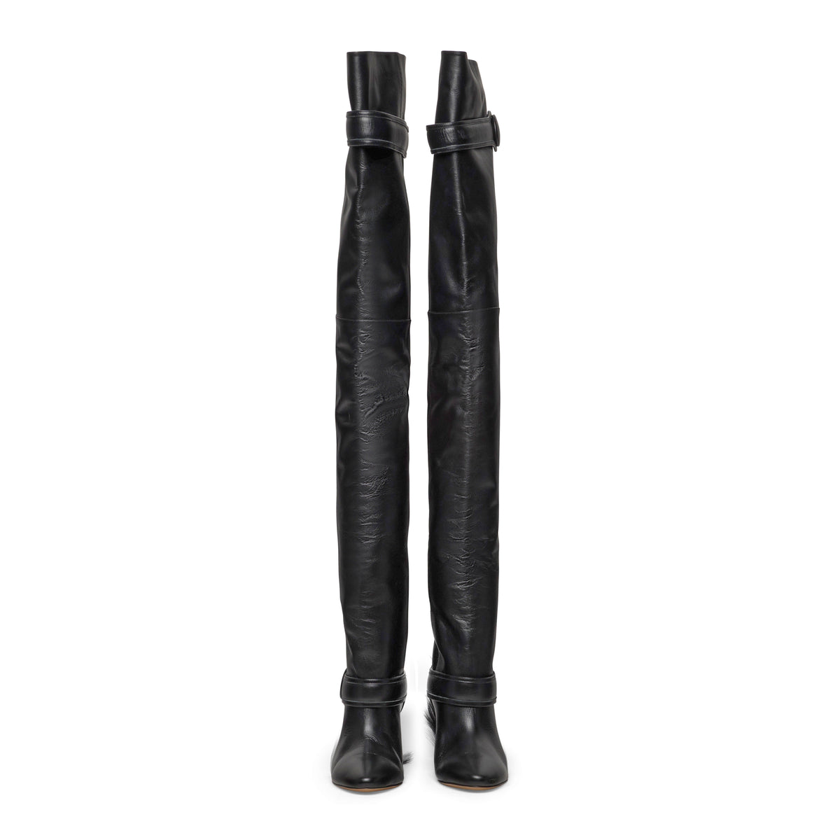 Vaquera Women Mohawk Thigh High Boot Leather Black