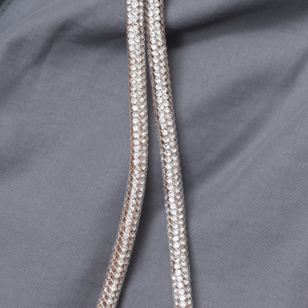 Alexander Wang Mid-Rise Track Pant W/ Rhinestone Drawcord Grey