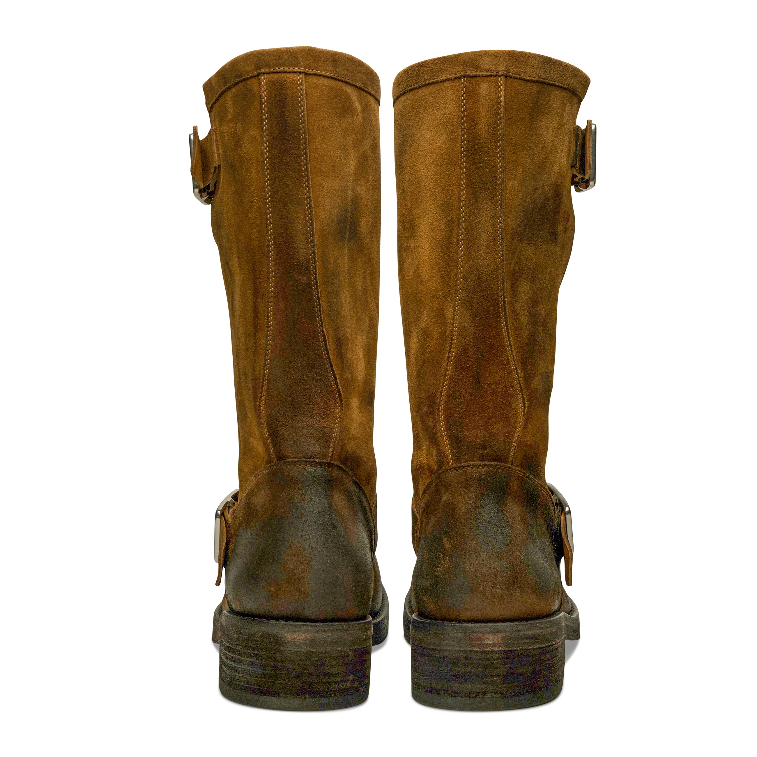 Ann Demeulemeester Sarith Engineer Biker Boots With Buckles Brown