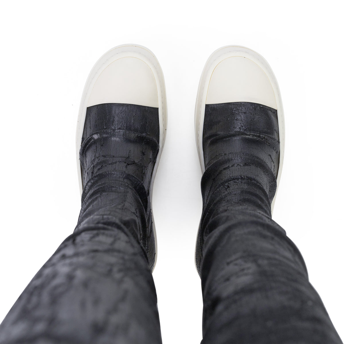Rick Owens DRKSHDW High Sock Sneaks Black/Milk/Milk