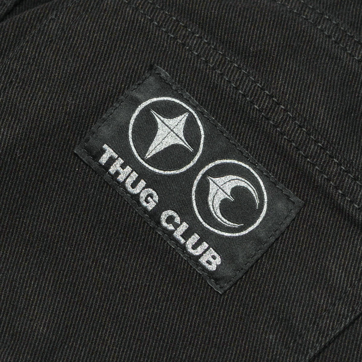 Thug Club Iron Steel Focus Leather Denim Pants Black