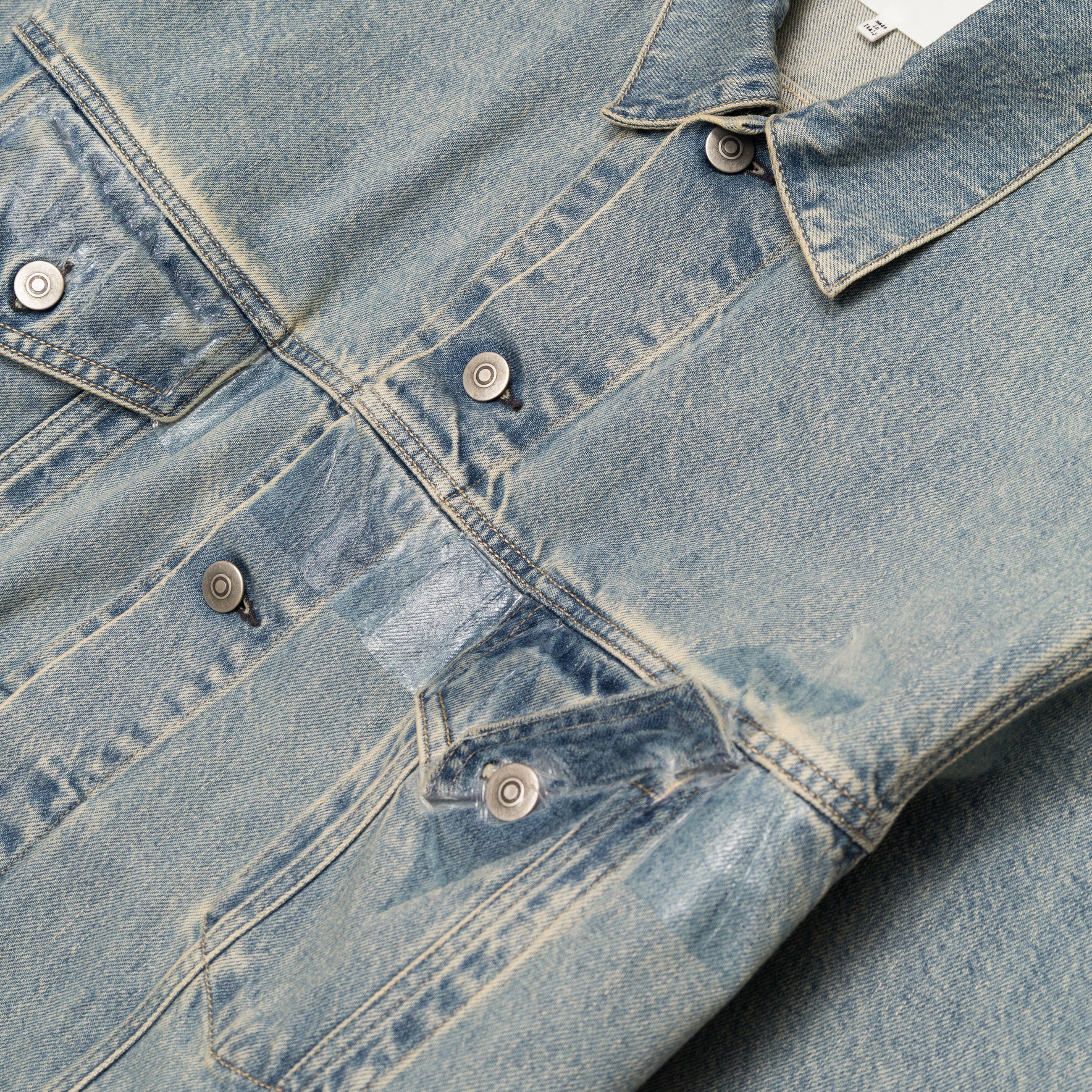 Maison Margiela Denim Jacket With Tape Details Blue