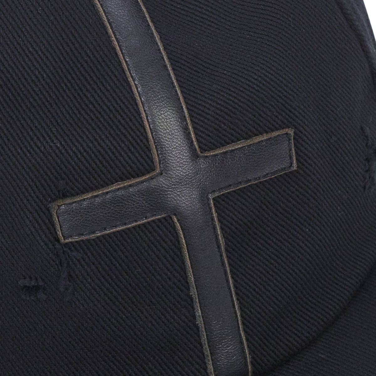 Matieres Fecales Unisex Symbol Leather Cap Woven Black