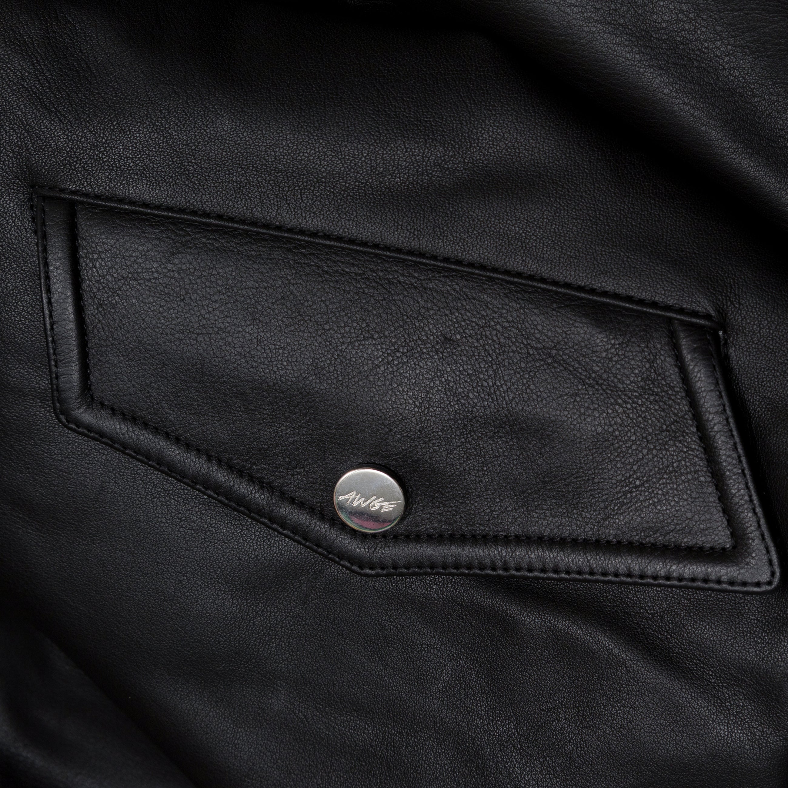 AWGE Reversible Leather Bomber Black/Orange
