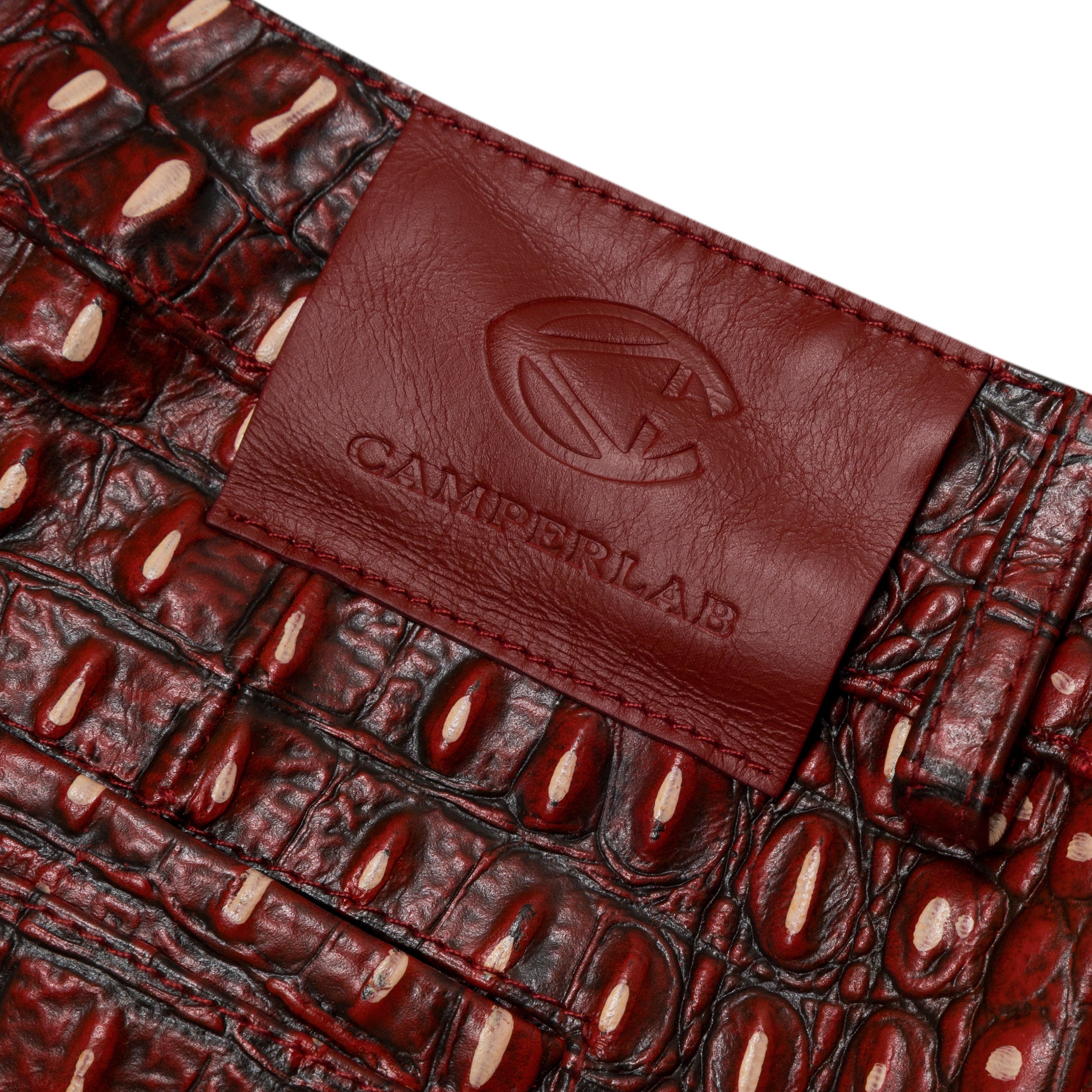 Camper Lab Crocodile Mini Skirt Red