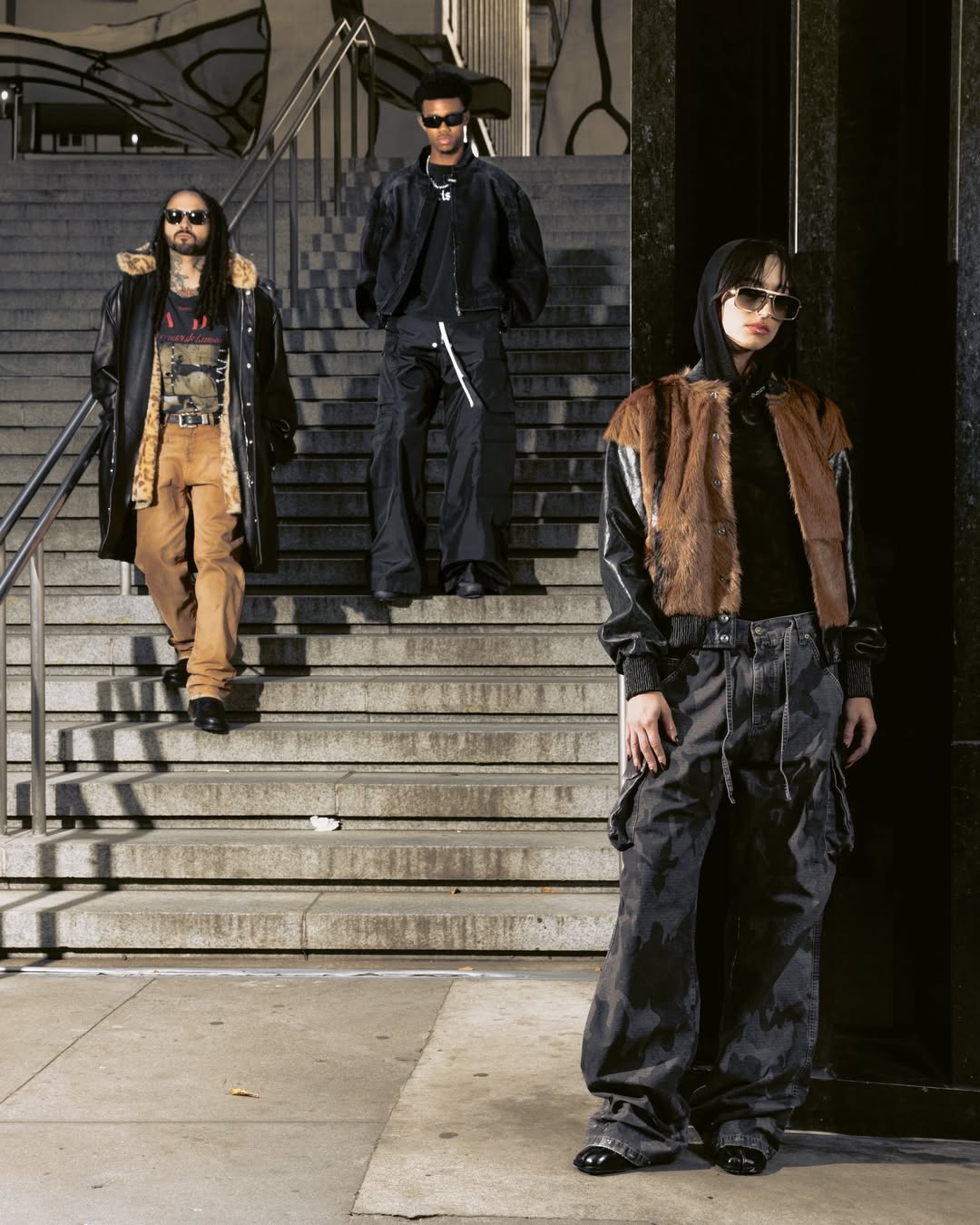 A person wearing incredibly styled clothes from ESSX NYC