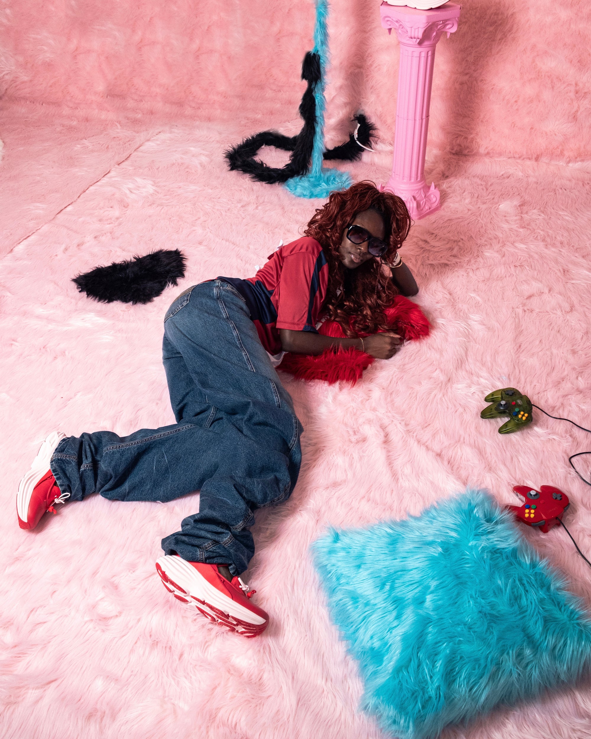 A person wearing incredibly styled clothes from ESSX NYC