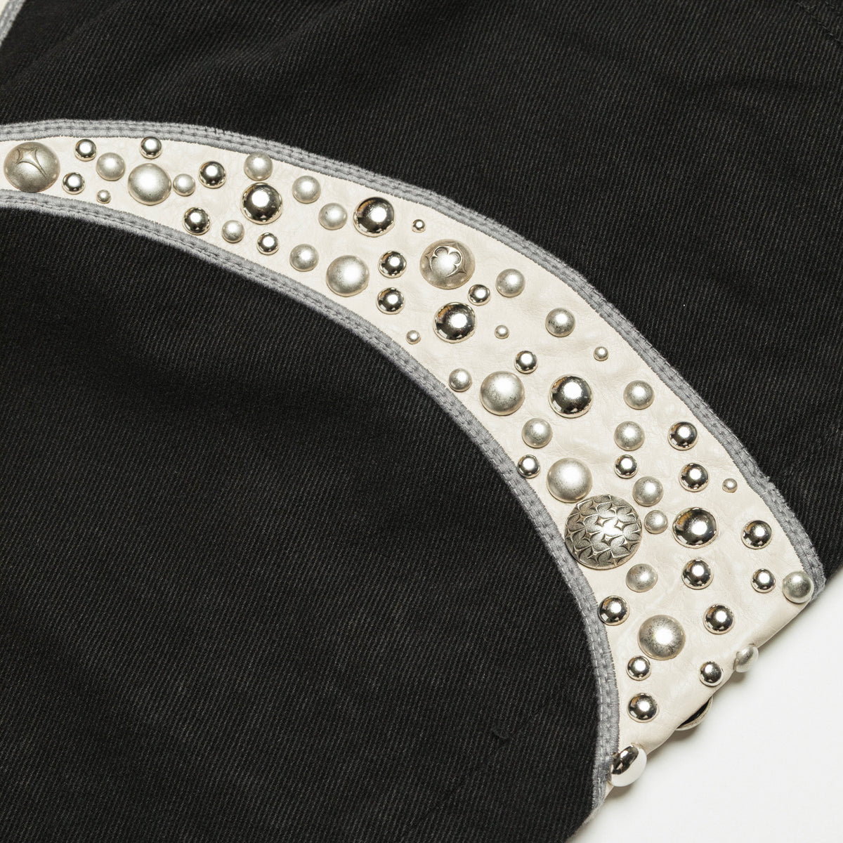 Thug Club Iron Steel Focus Leather Denim Pants Black