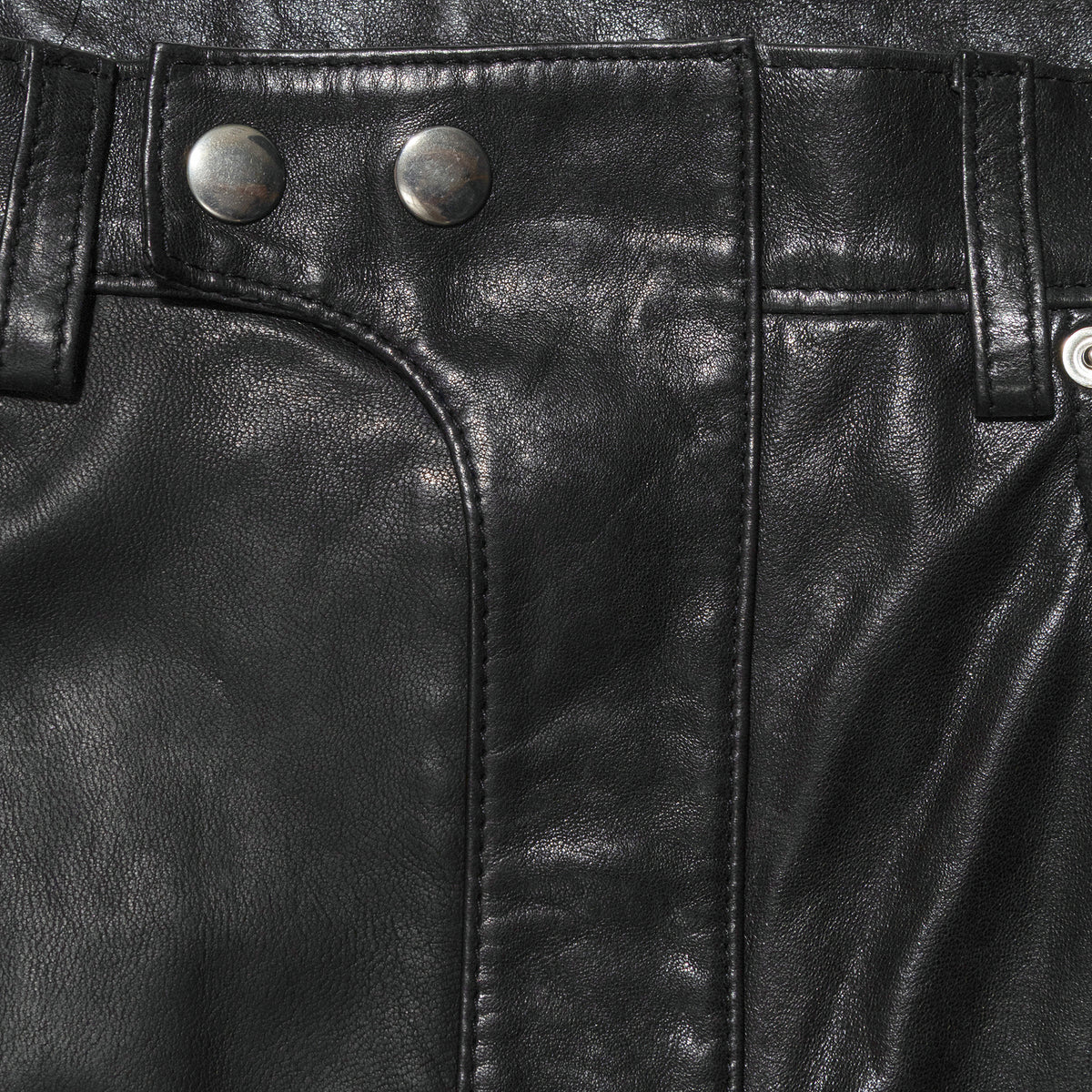 YOSSI CORP Leather Moto Pants Black