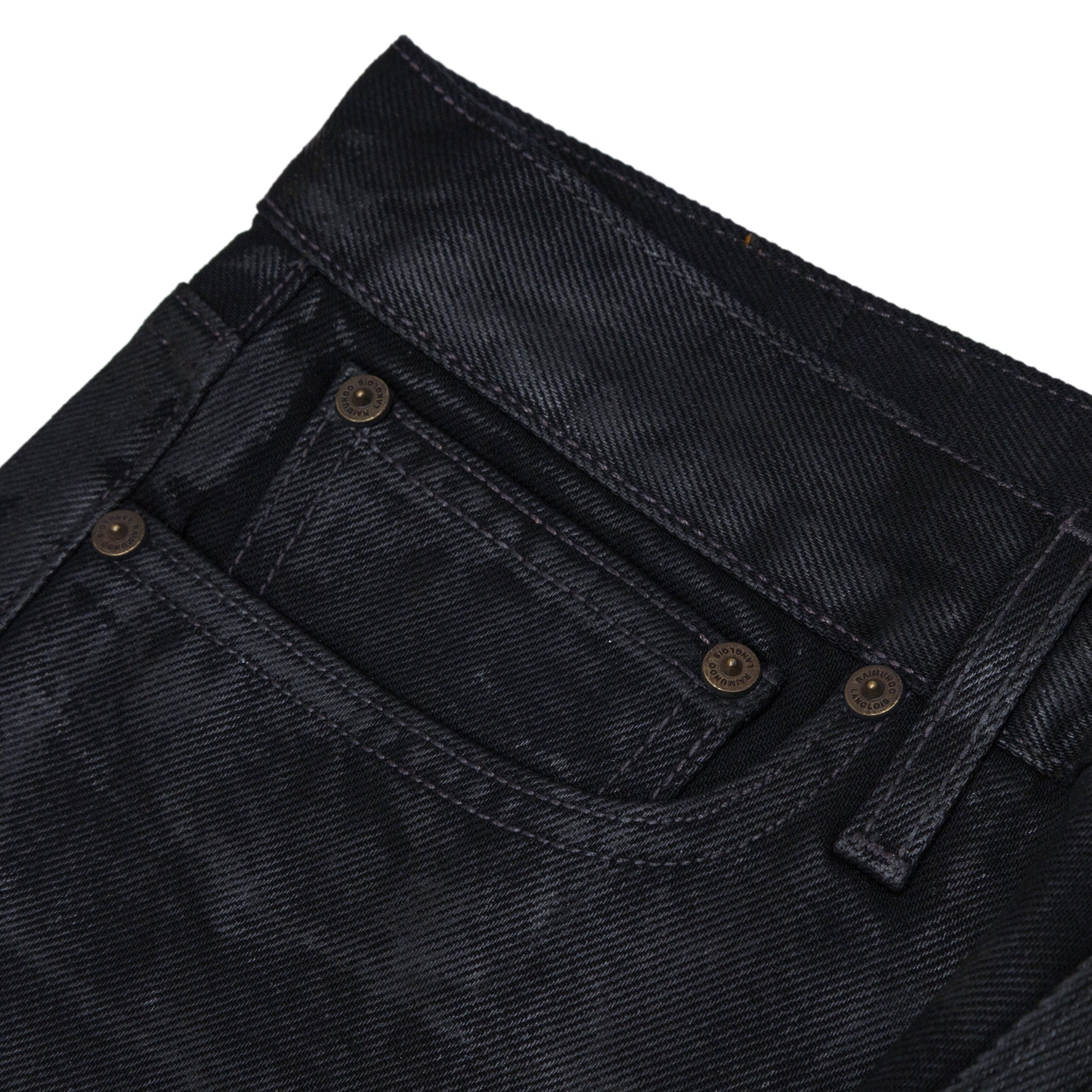 Raimundo Langlois Slim Straight Jean Black Waxed