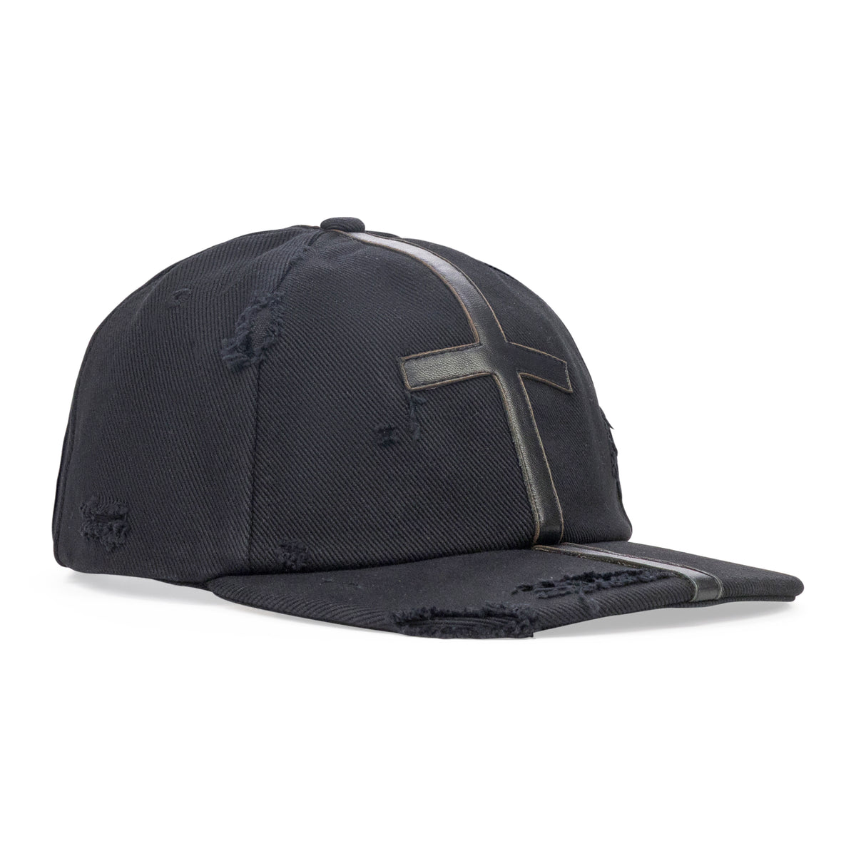 Matieres Fecales Unisex Symbol Leather Cap Woven Black