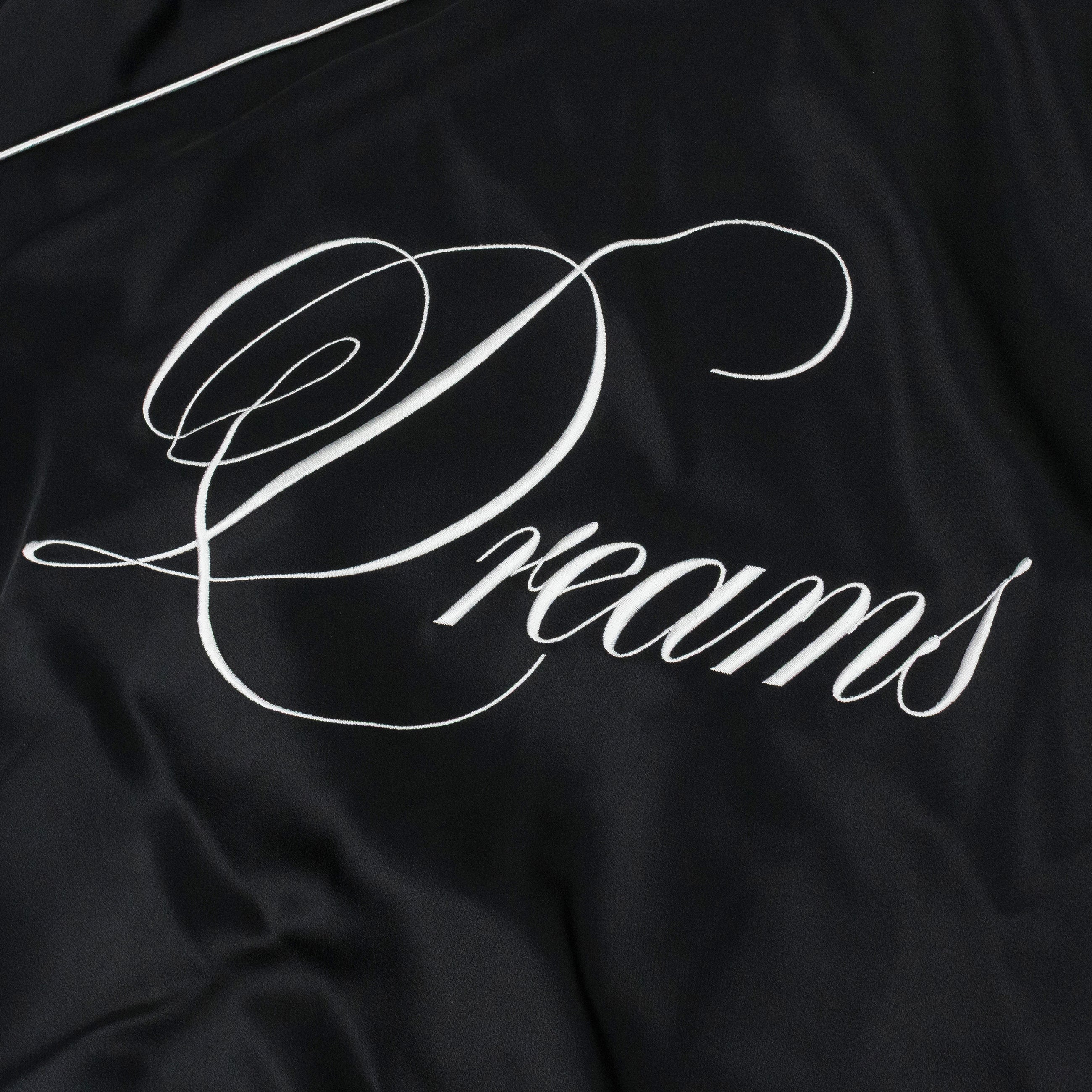 Ann Demeulemeester Esko Slim Fit Raglan Bomber With "Dreams" Embroidery On Back Black