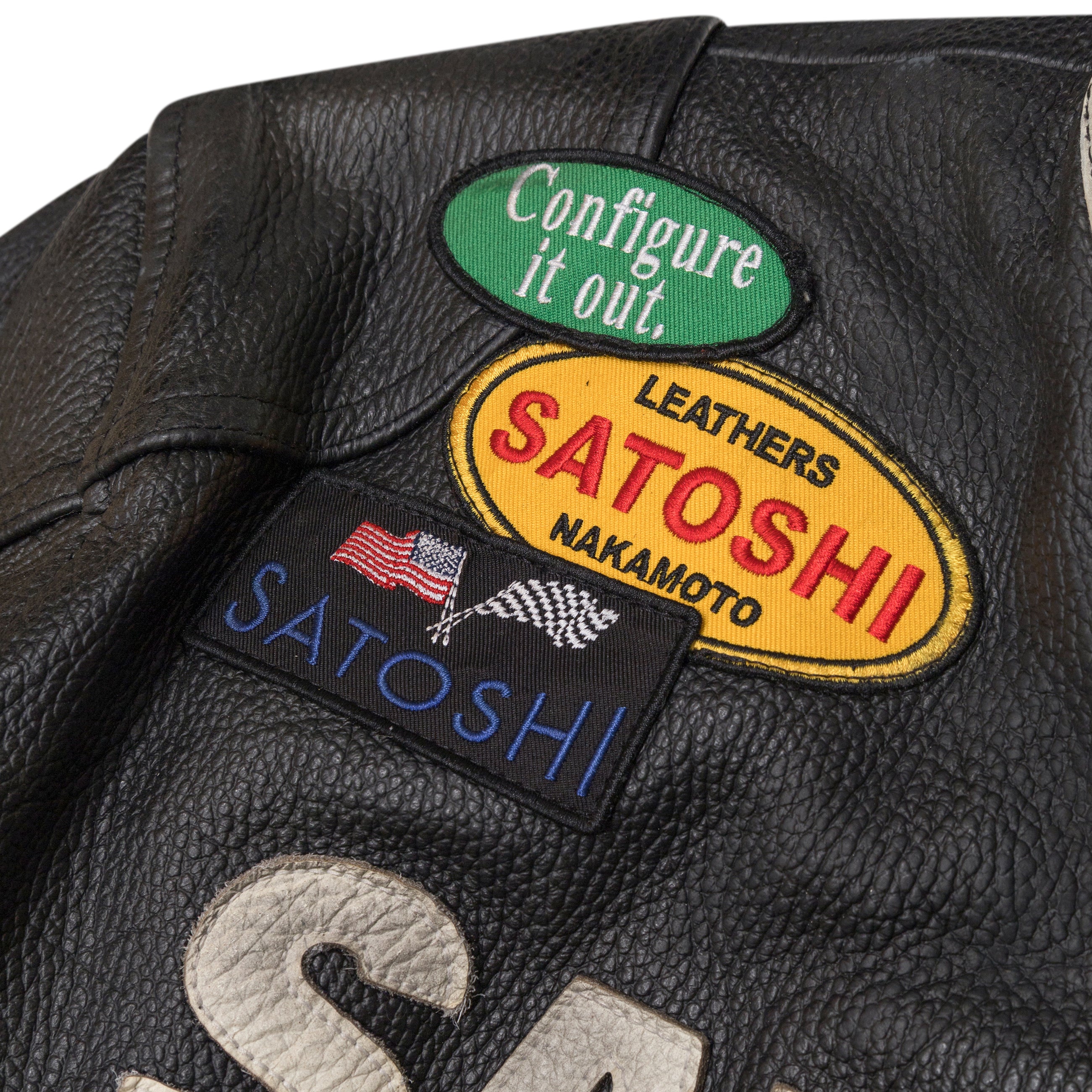 Satoshi Nakamoto Truck Stop Leather Jacket Black