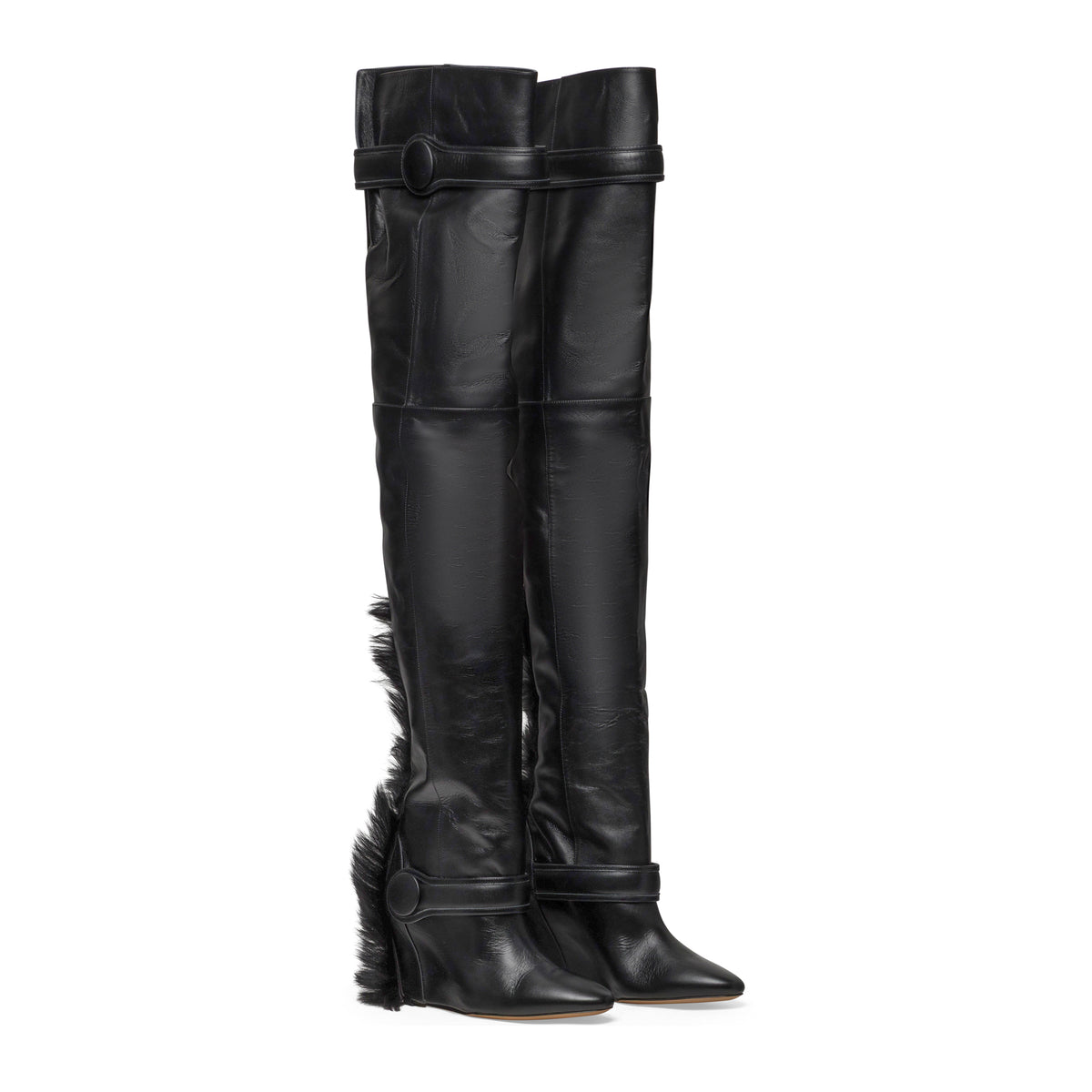 Vaquera Women Mohawk Thigh High Boot Leather Black