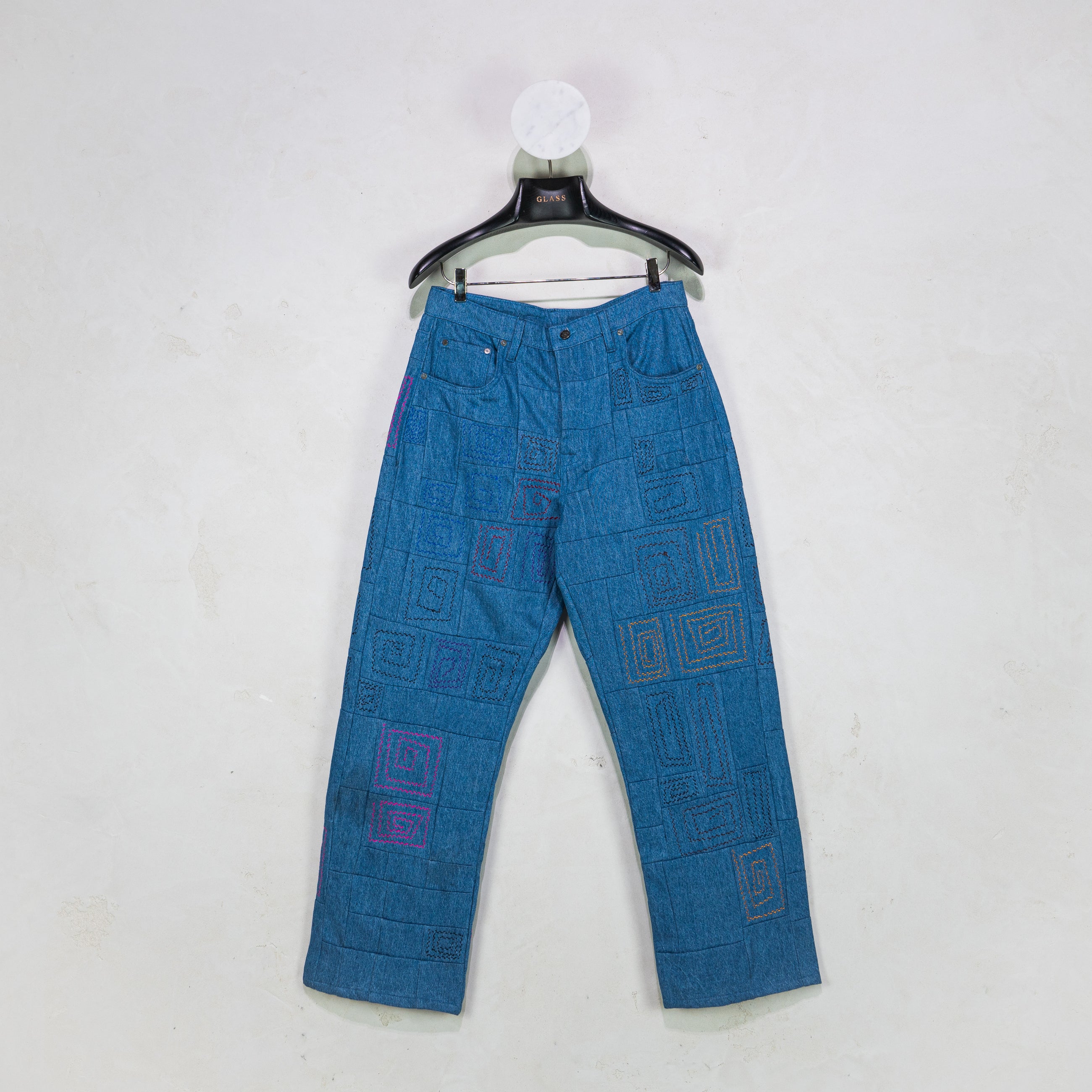 Glass Cypress Tonal Patchwork Denim Blue
