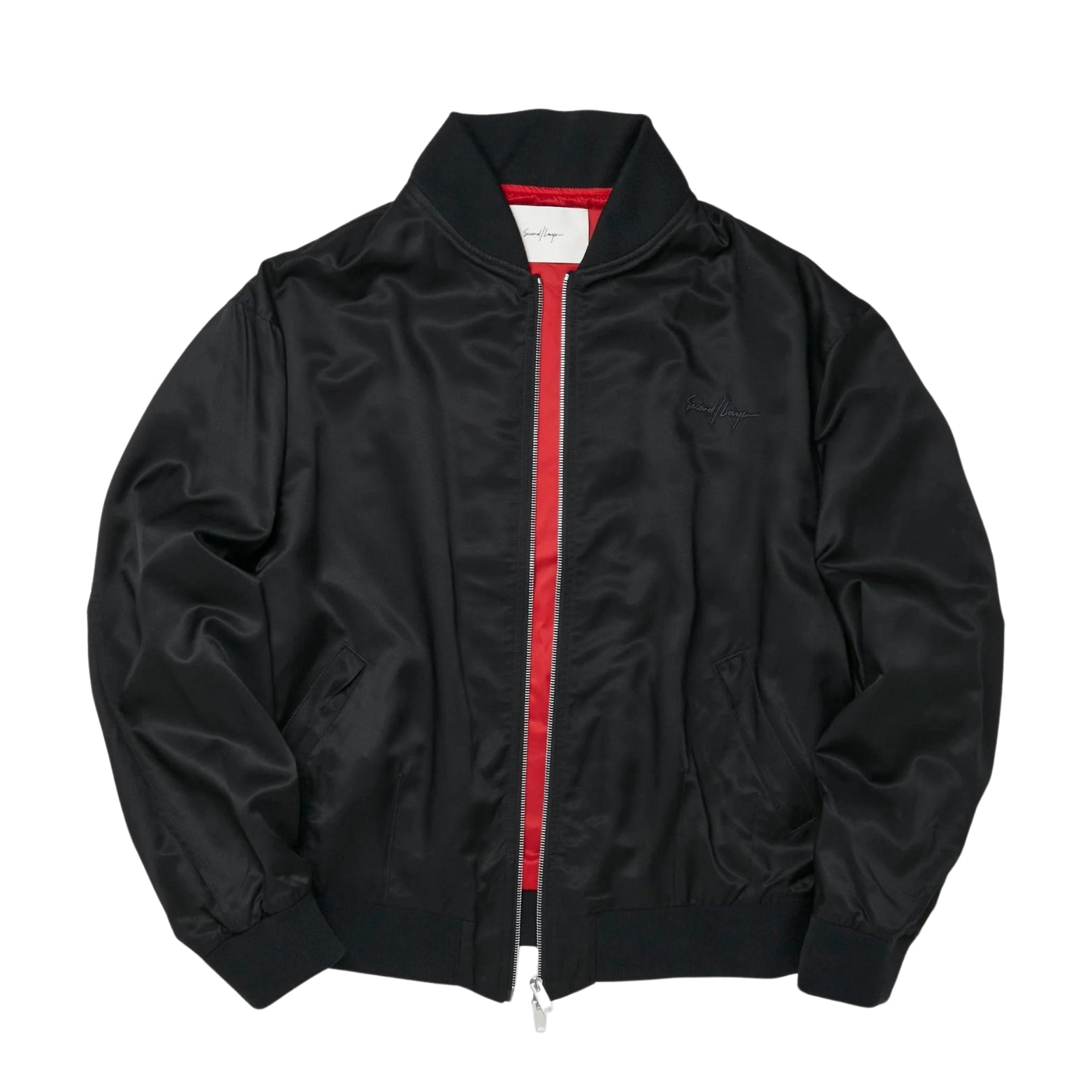 Second Layer Silky Bomber Jacket Black 8540