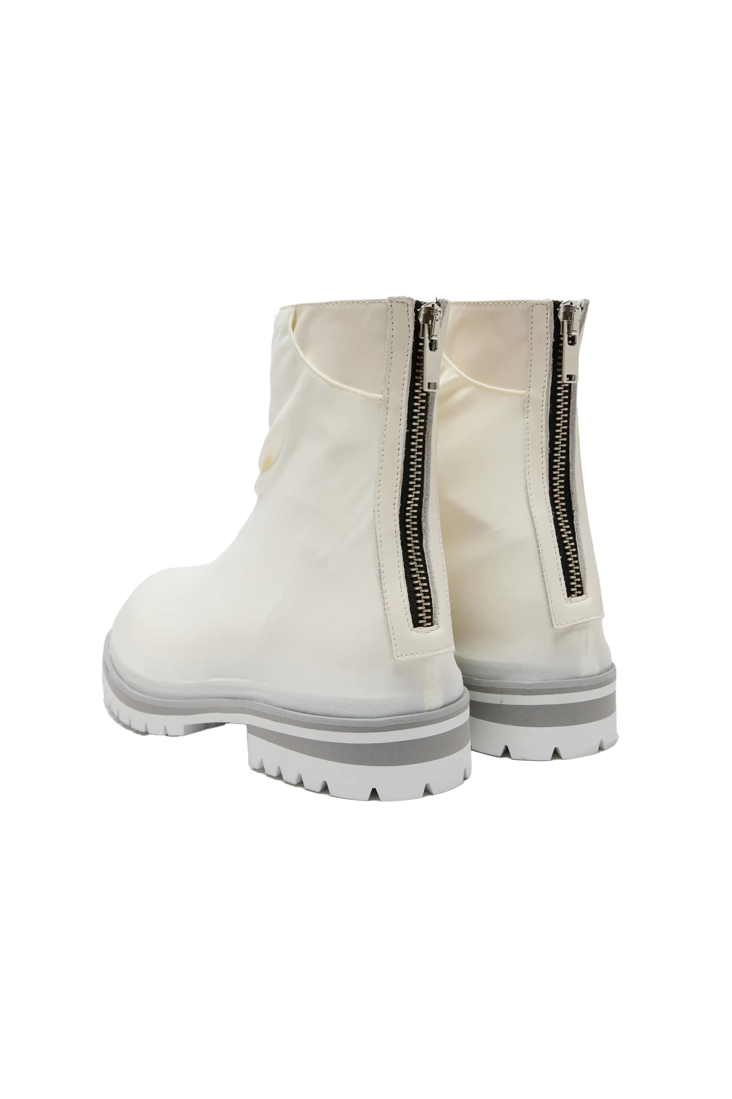 424 Marathon Zipped Boots In White- Mens