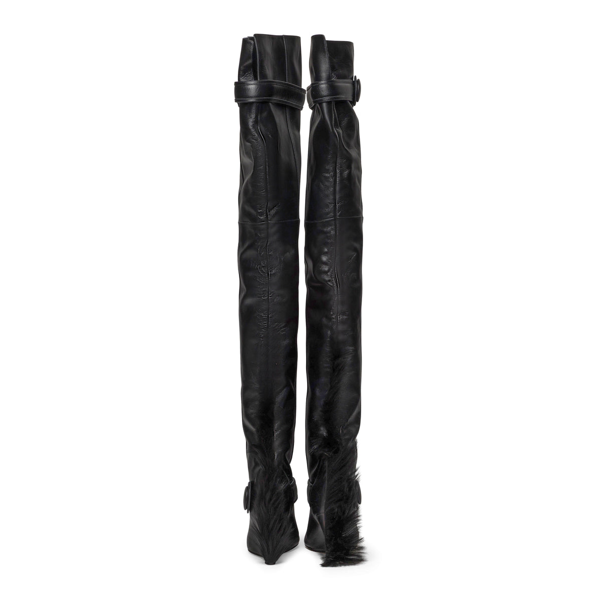 Vaquera Women Mohawk Thigh High Boot Leather Black