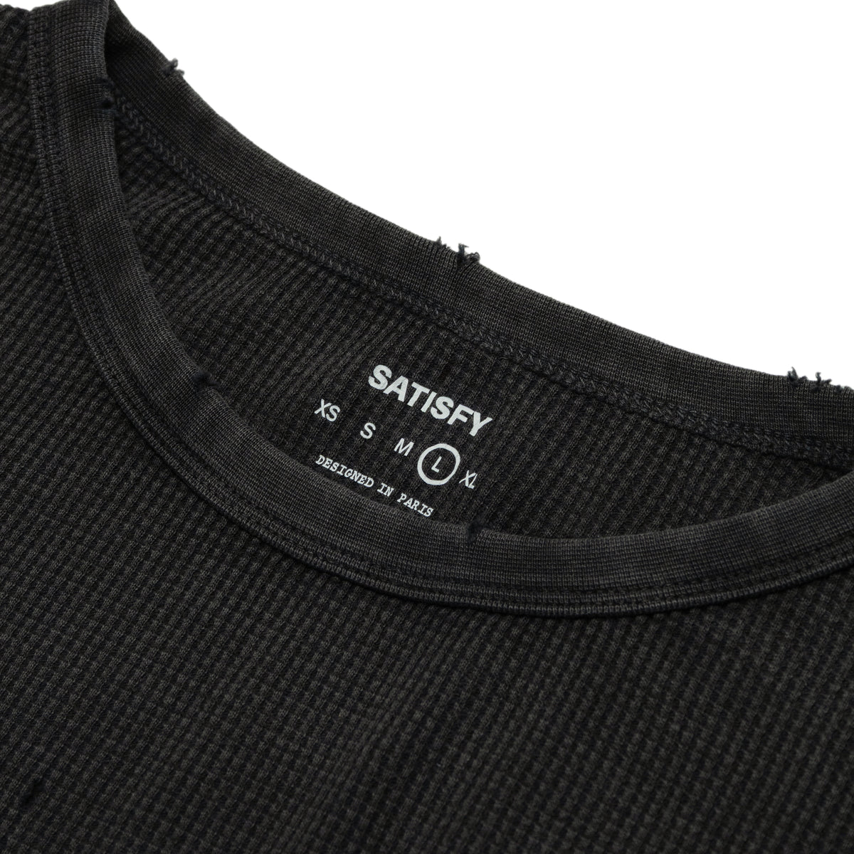 SATISFY Mothtech Waffle Long Tee Black