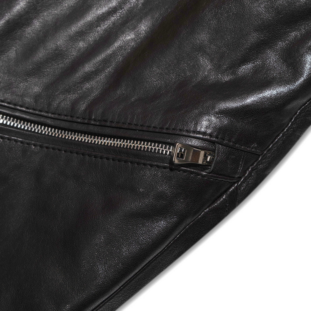 YOSSI CORP Leather Moto Pants Black