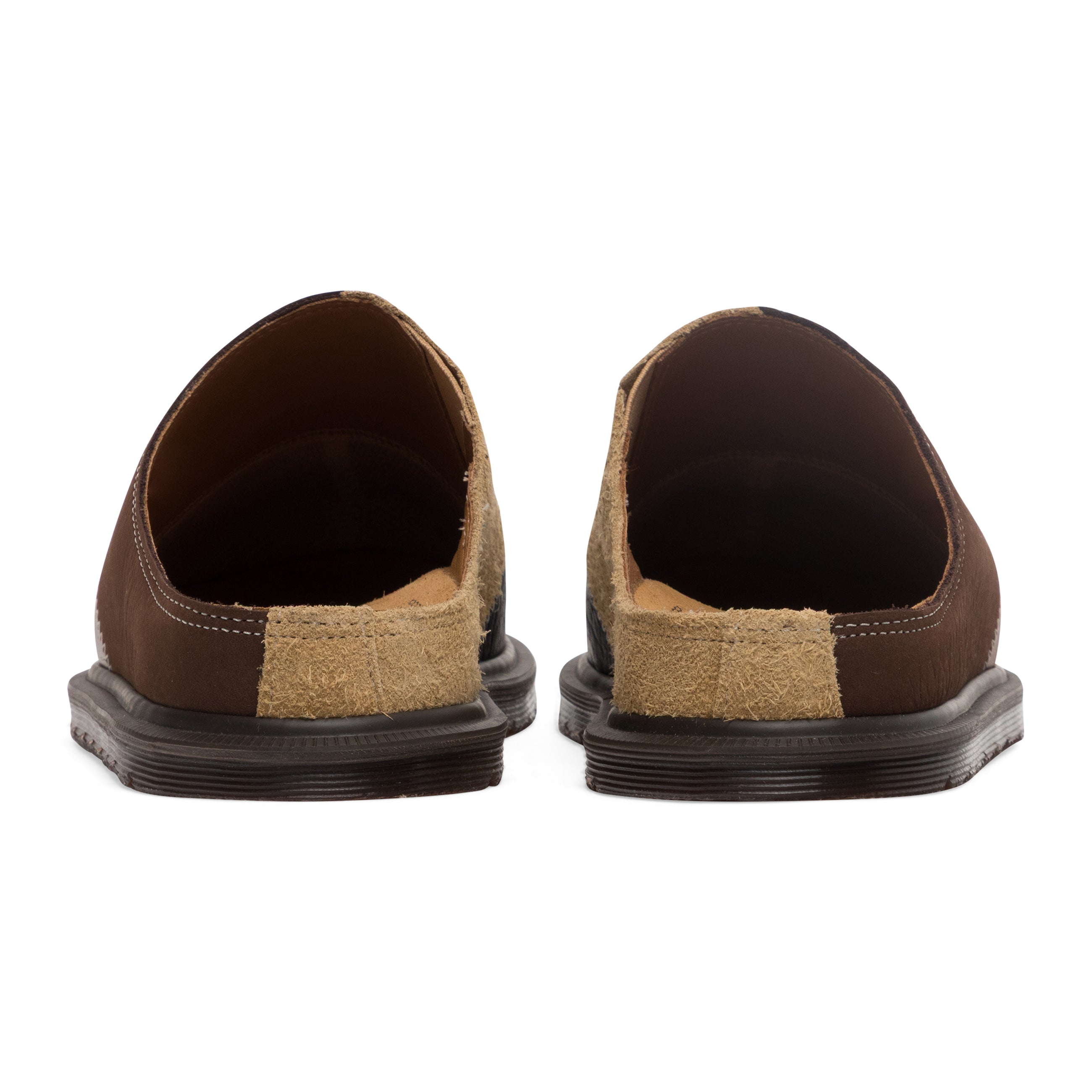 Dr. Martens Hairy Suede + Milled Nubuck San Mule Pw Sand + Butterscotch