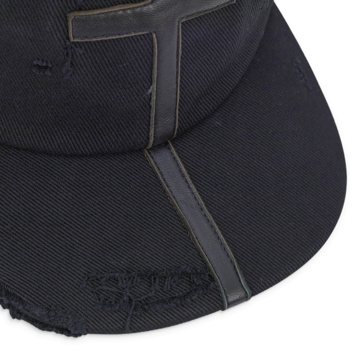 Matieres Fecales Unisex Symbol Leather Cap Woven Black