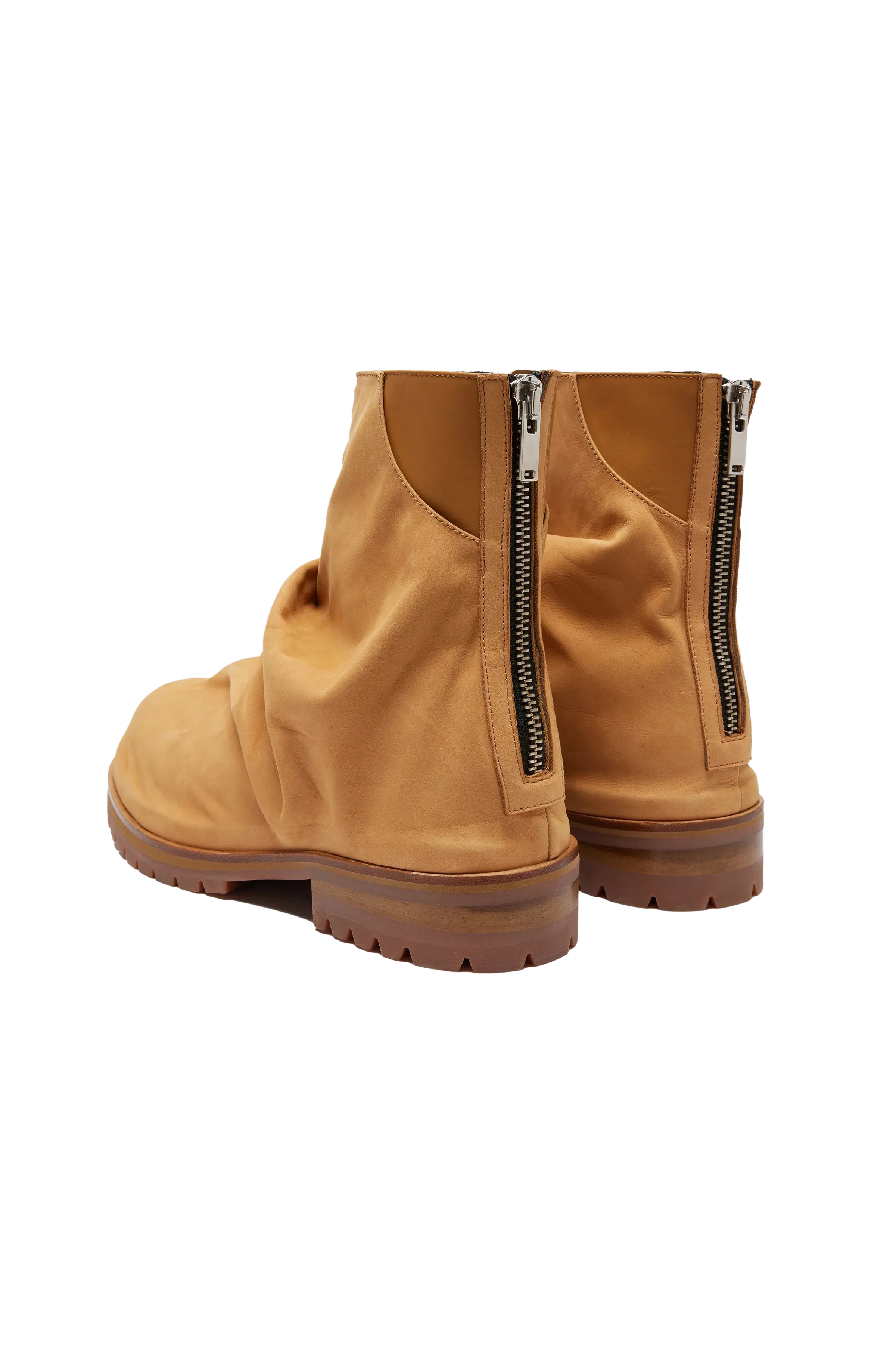 424 Suede Marathon Zipped Boots In Camel