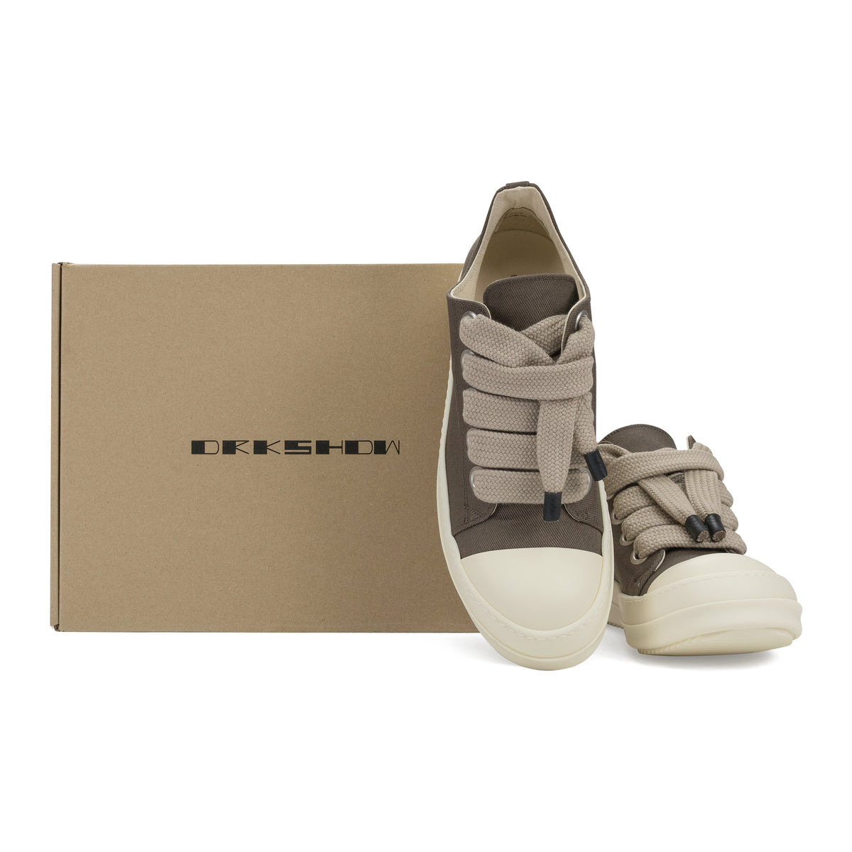Rick Owens DRKSHDW Jumbolace Low Sneaks Dust/Milk/Milk
