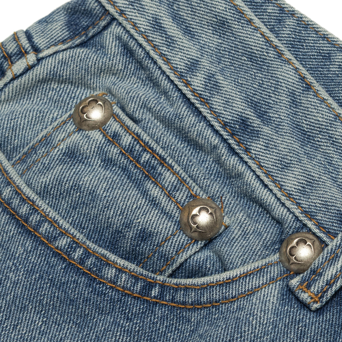 Thug Club Iron Steel Focus Leather Denim Pants Blue