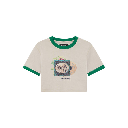 AHLUWALIA POWER BABY TEE BEIGE