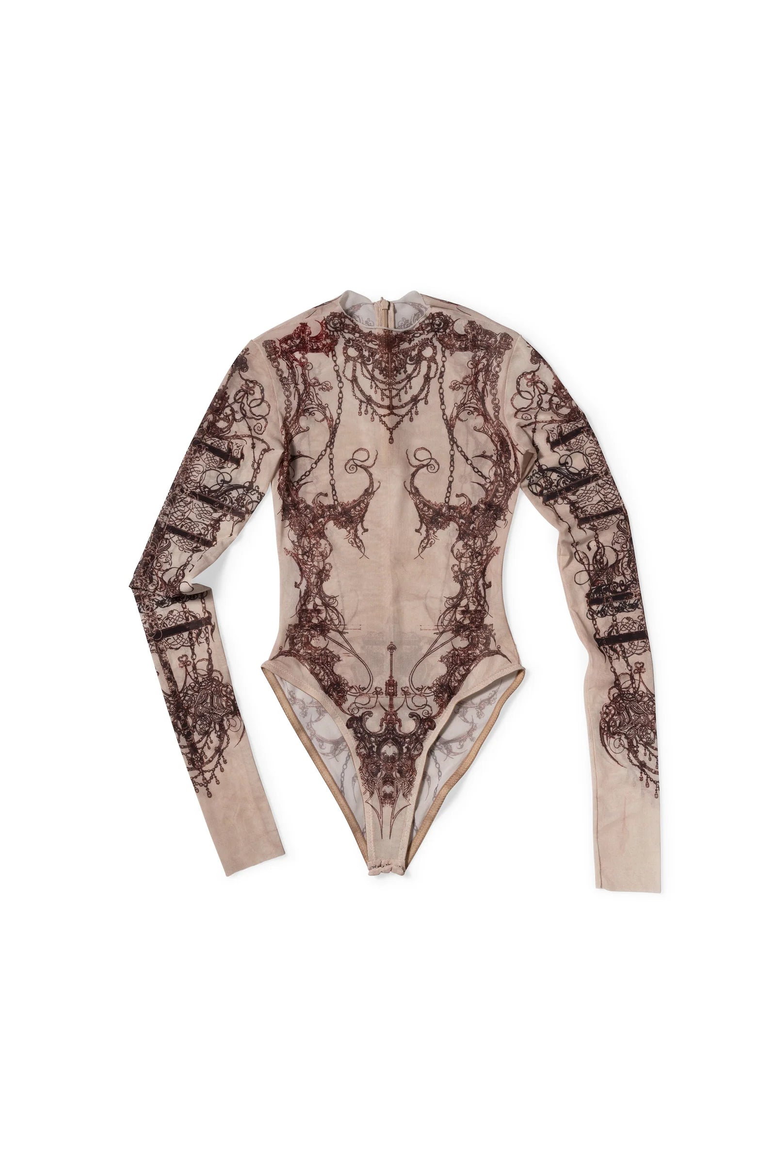 Dilara Mesh Tattoo Body Suit Nude/Black