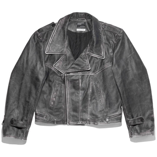 Enfants Riches Deprimes Tabac Rat Post-War Biker Leather Jacket Black 8866