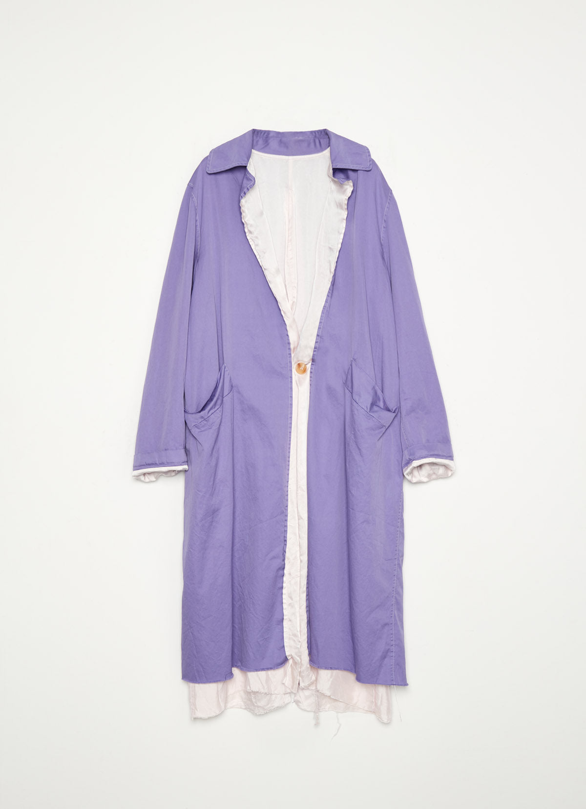 Edward Cuming Throw-On Piece Dyed Duster Coat Purple 4075