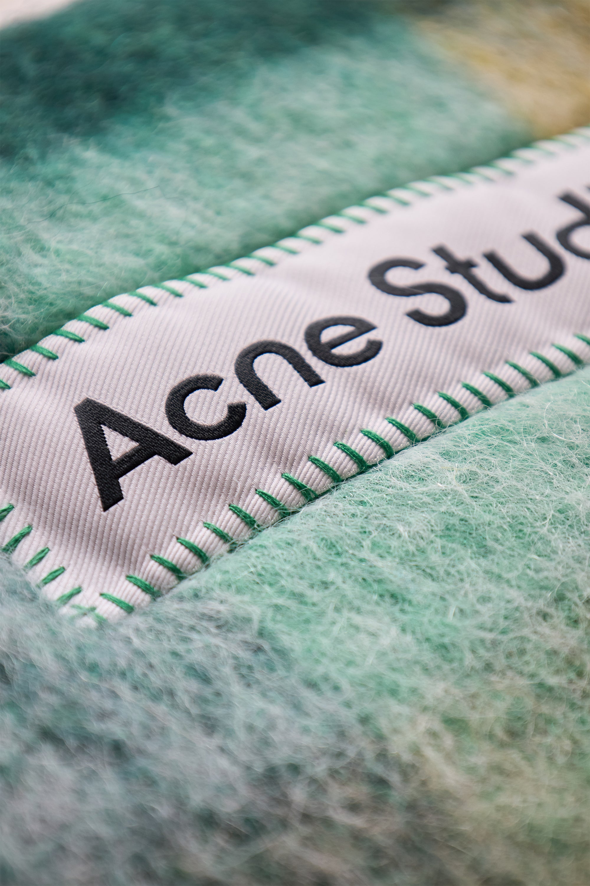 Acne Studios Vally Check Scarf Green 10182