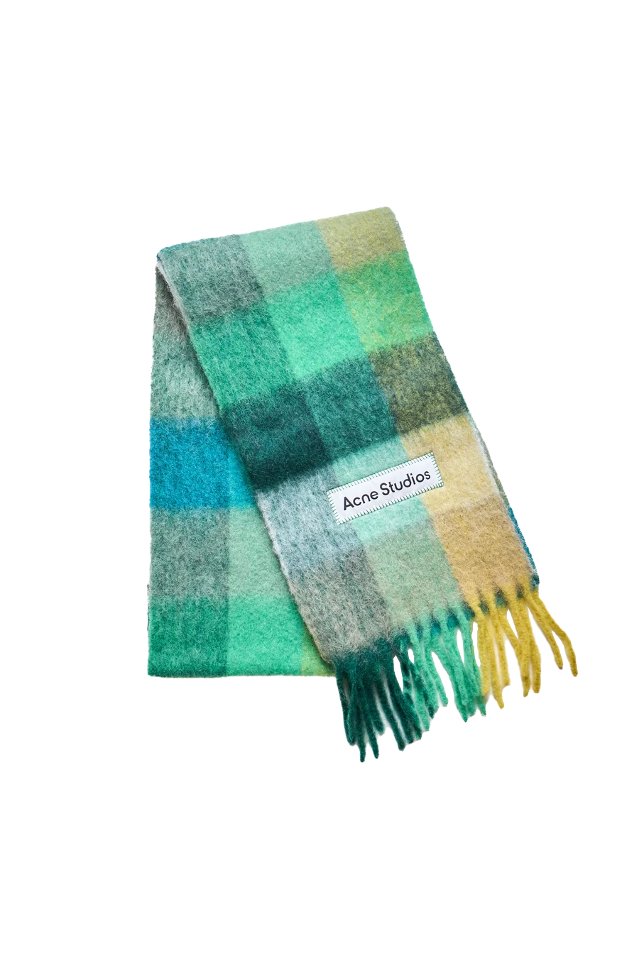 Acne Studios Vally Check Scarf Green