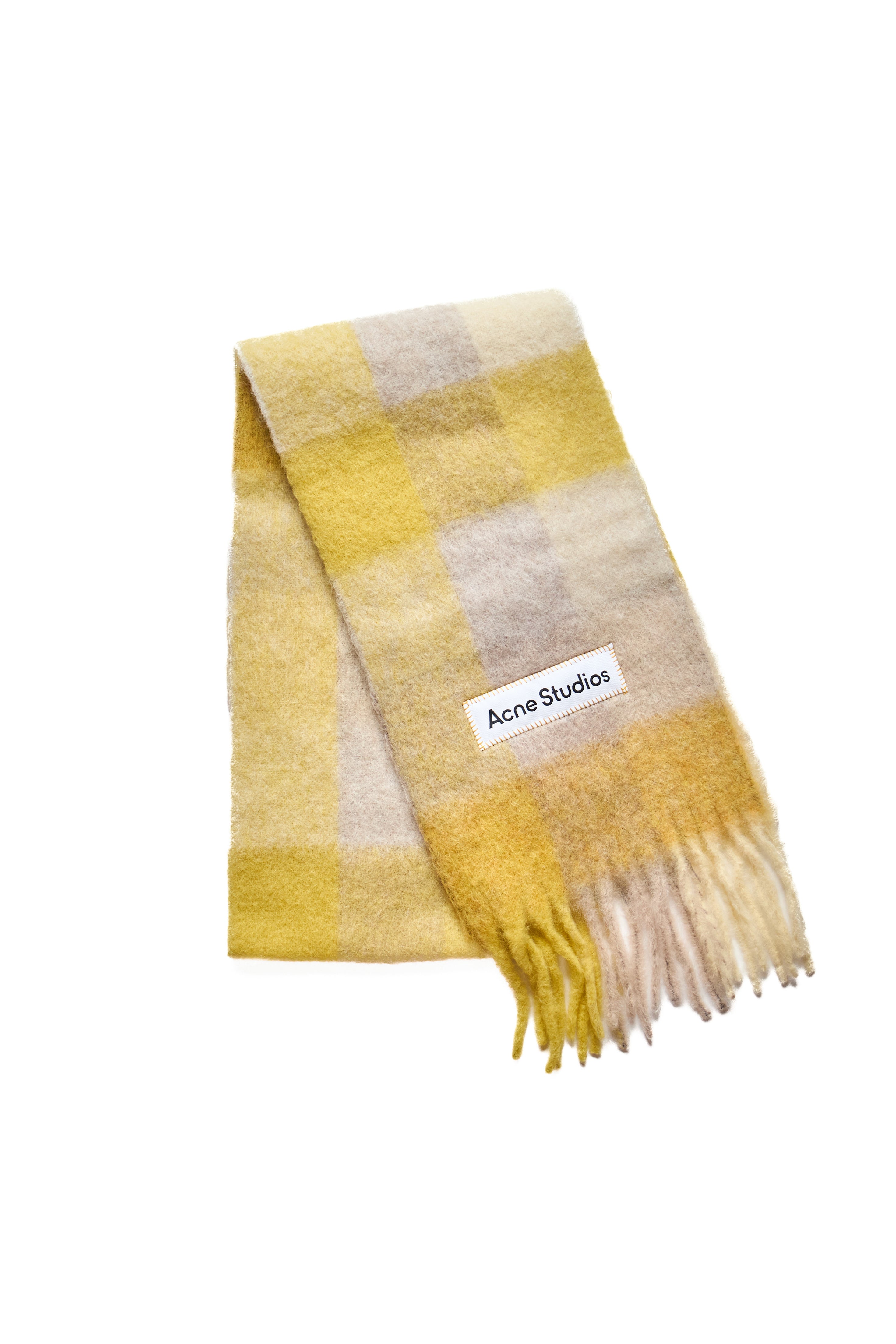 Acne Studios Vally Check Scarf Yellow 10190