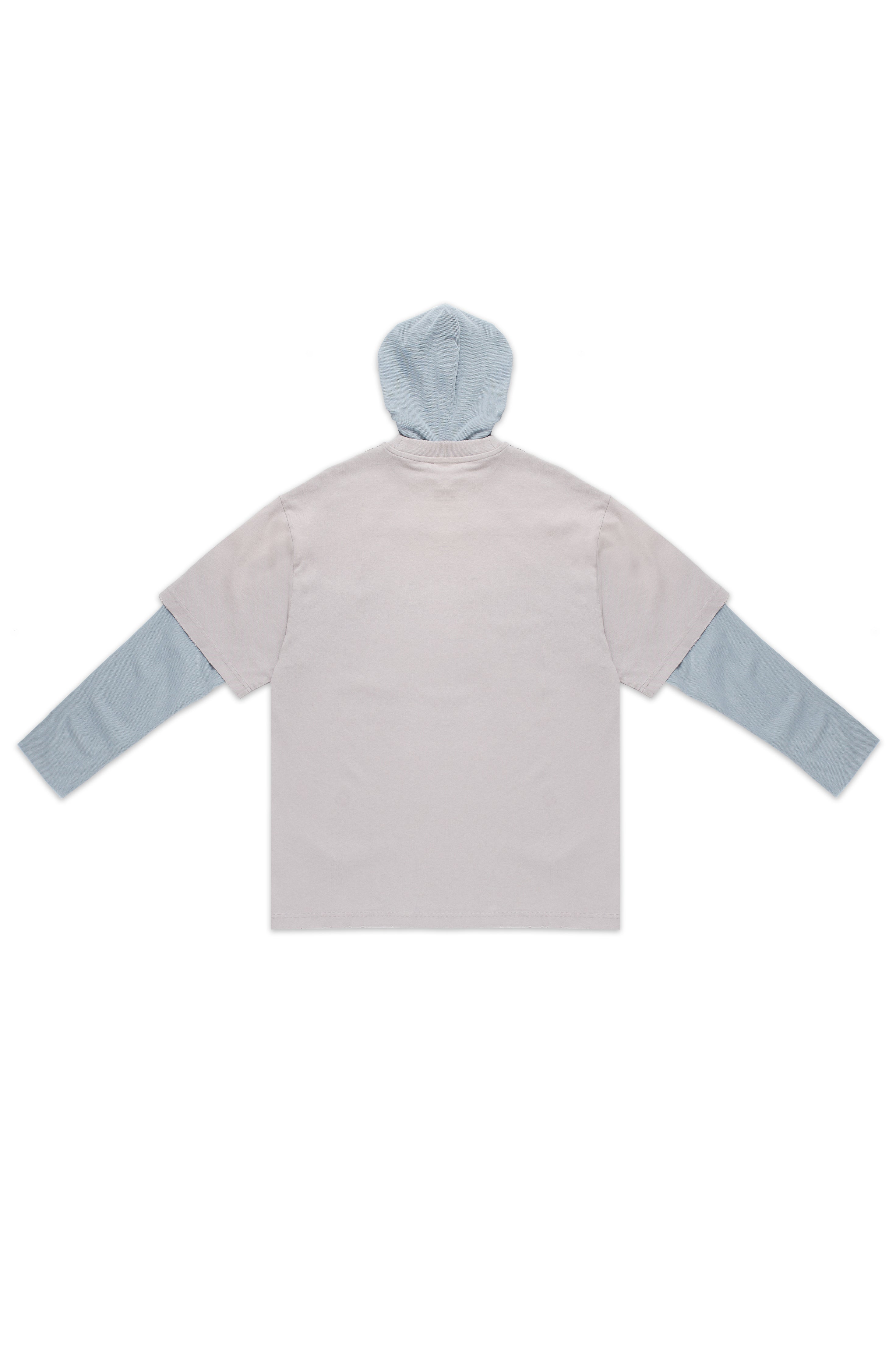 ACNE STUDIOS EDLUND LOGO NECKLACE PRINTED HOODIE GREY