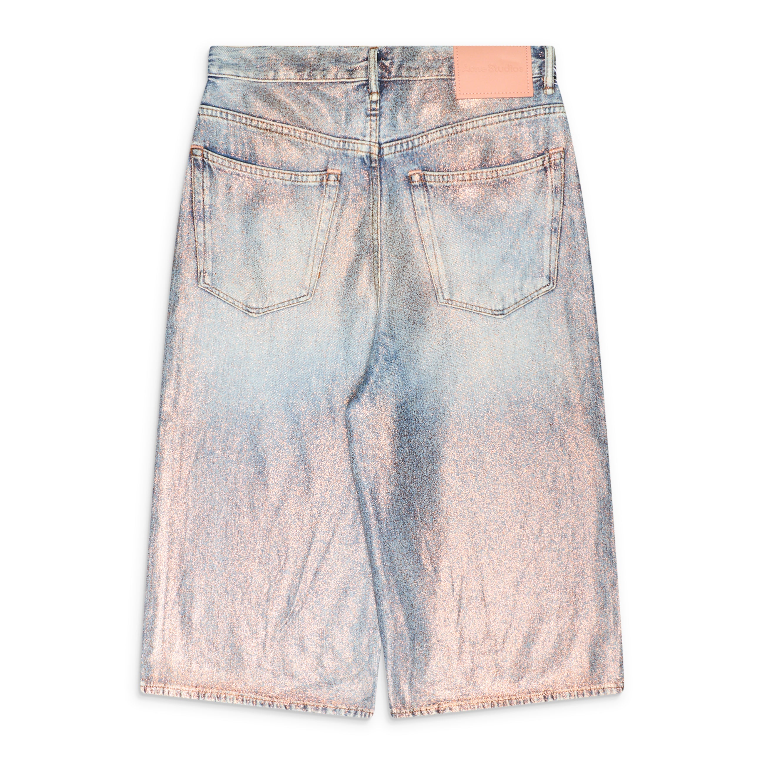 Acne Studios Blue Glitter Denim Shorts