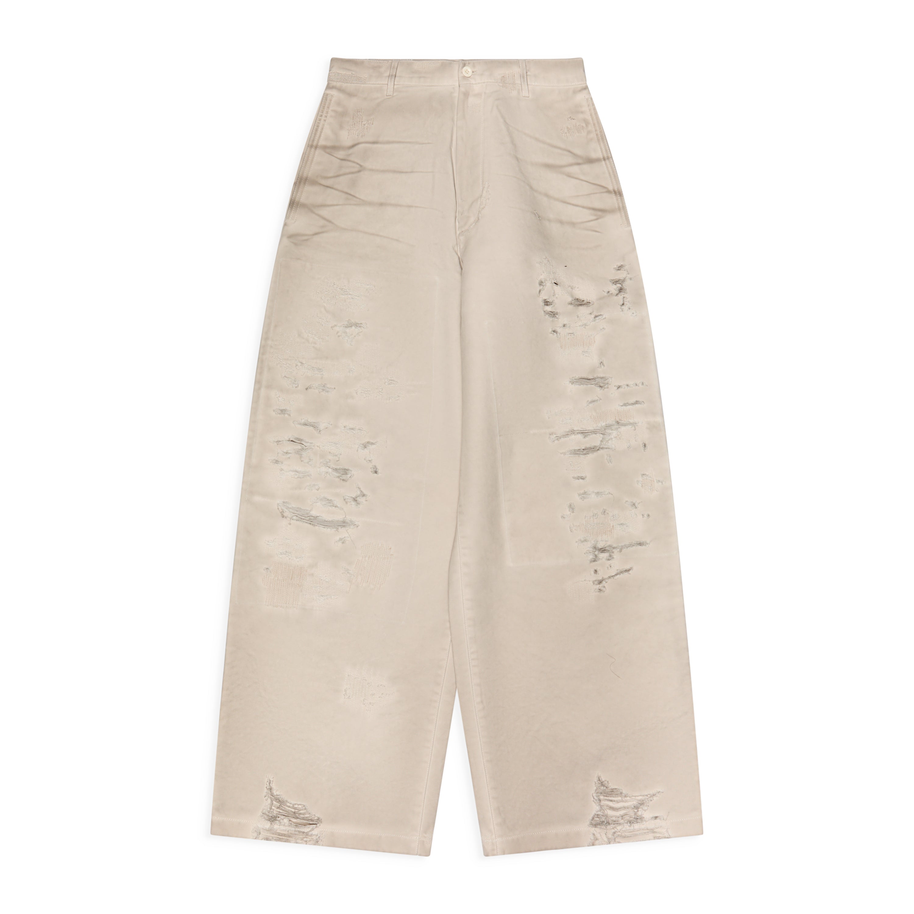 Acne Studios Distressed Wide Leg Trousers Light Taupe – ESSXNYC