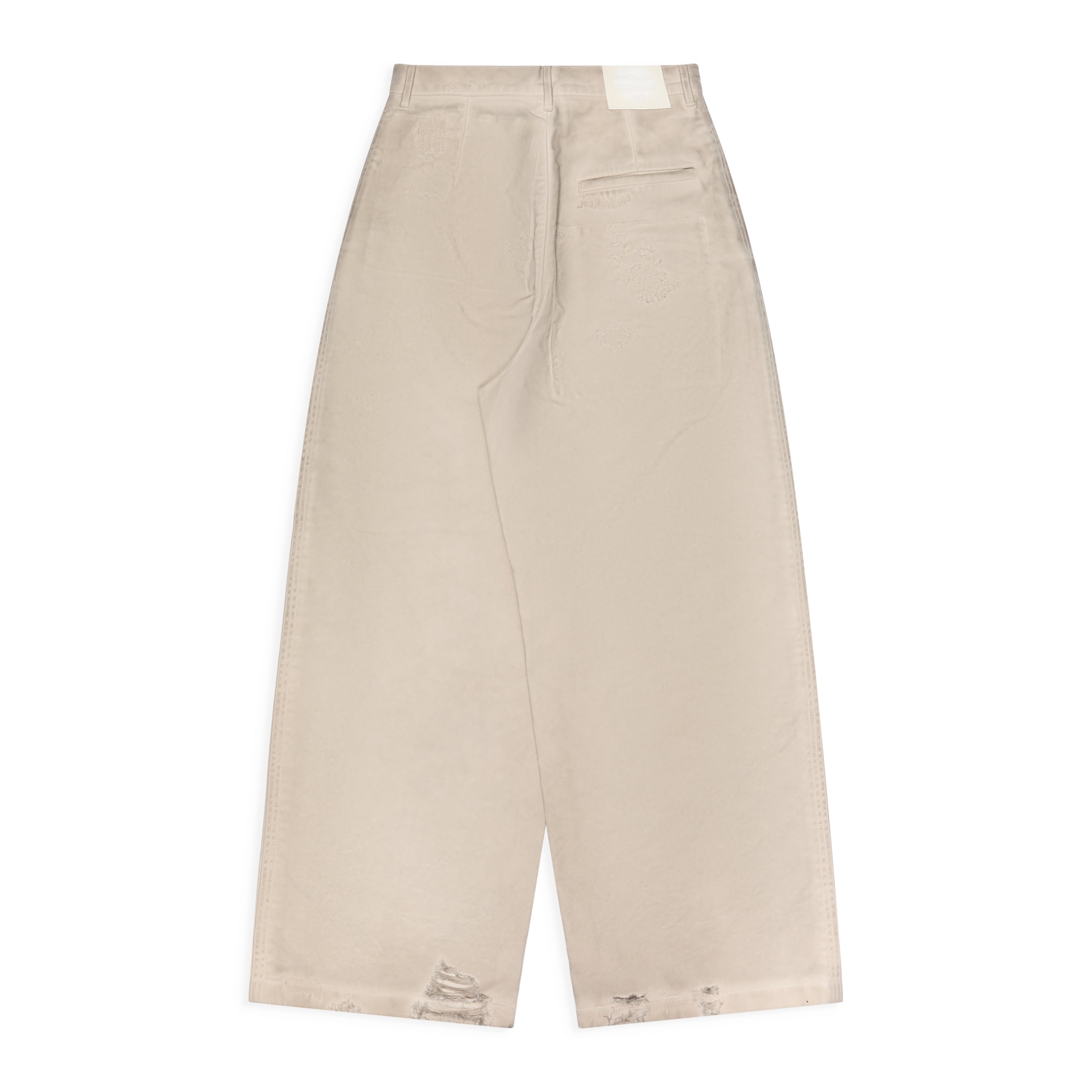 Acne Studios Distressed Wide Leg Trousers Light Taupe – ESSXNYC