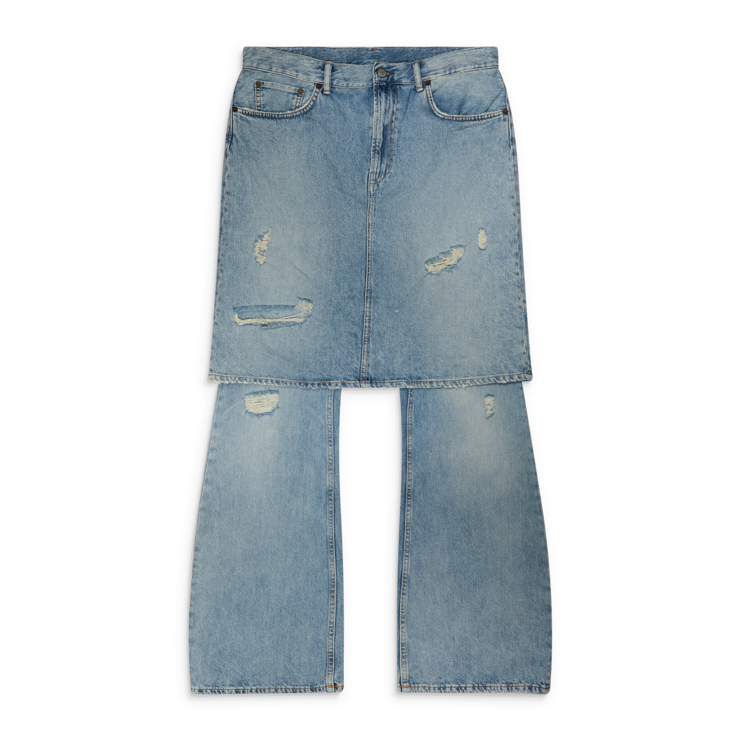 Acne Studios Skirt Layered Jeans Light Blue
