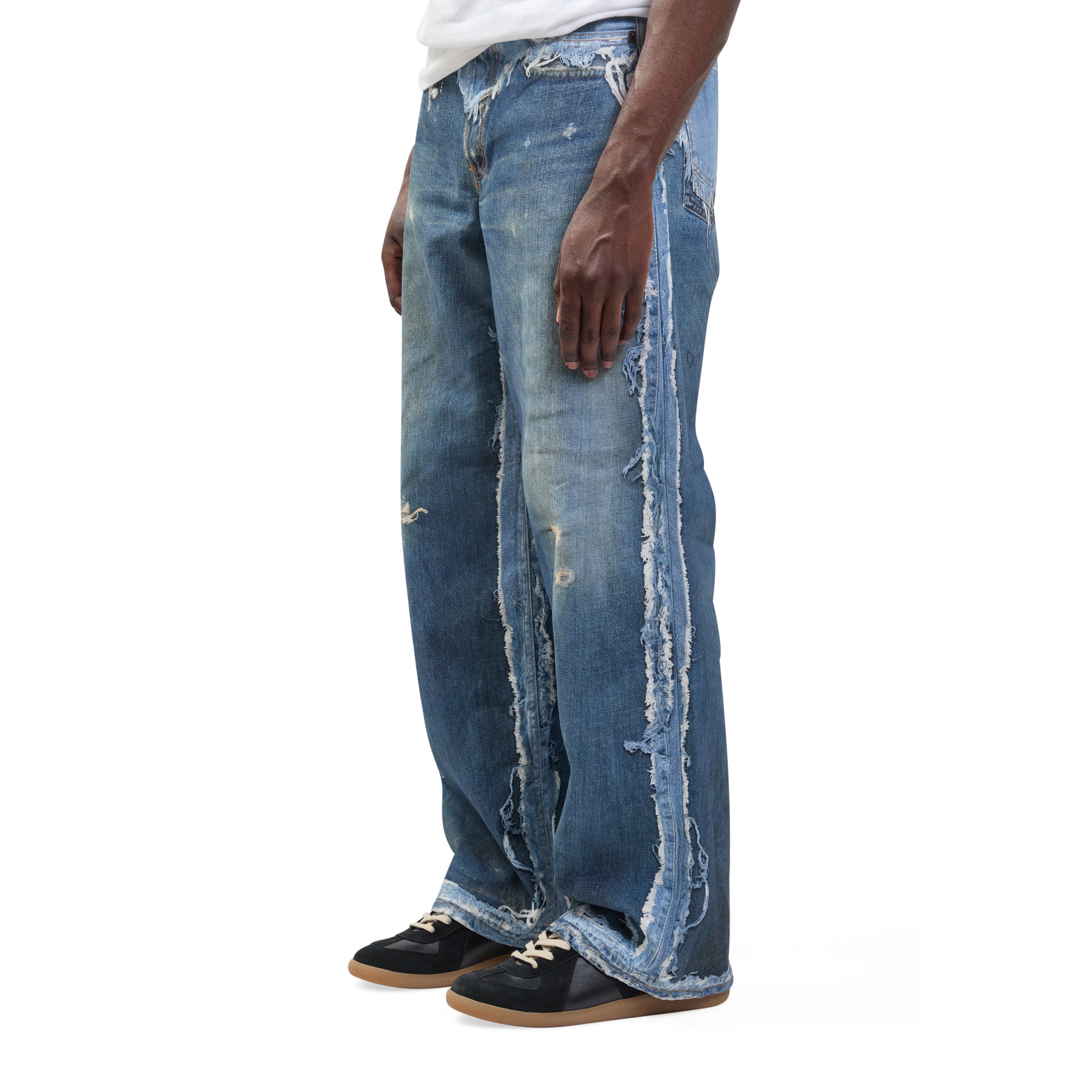 Acne Studios Trashed Trompe L'Oeil Jeans Mid Blue – ESSXNYC
