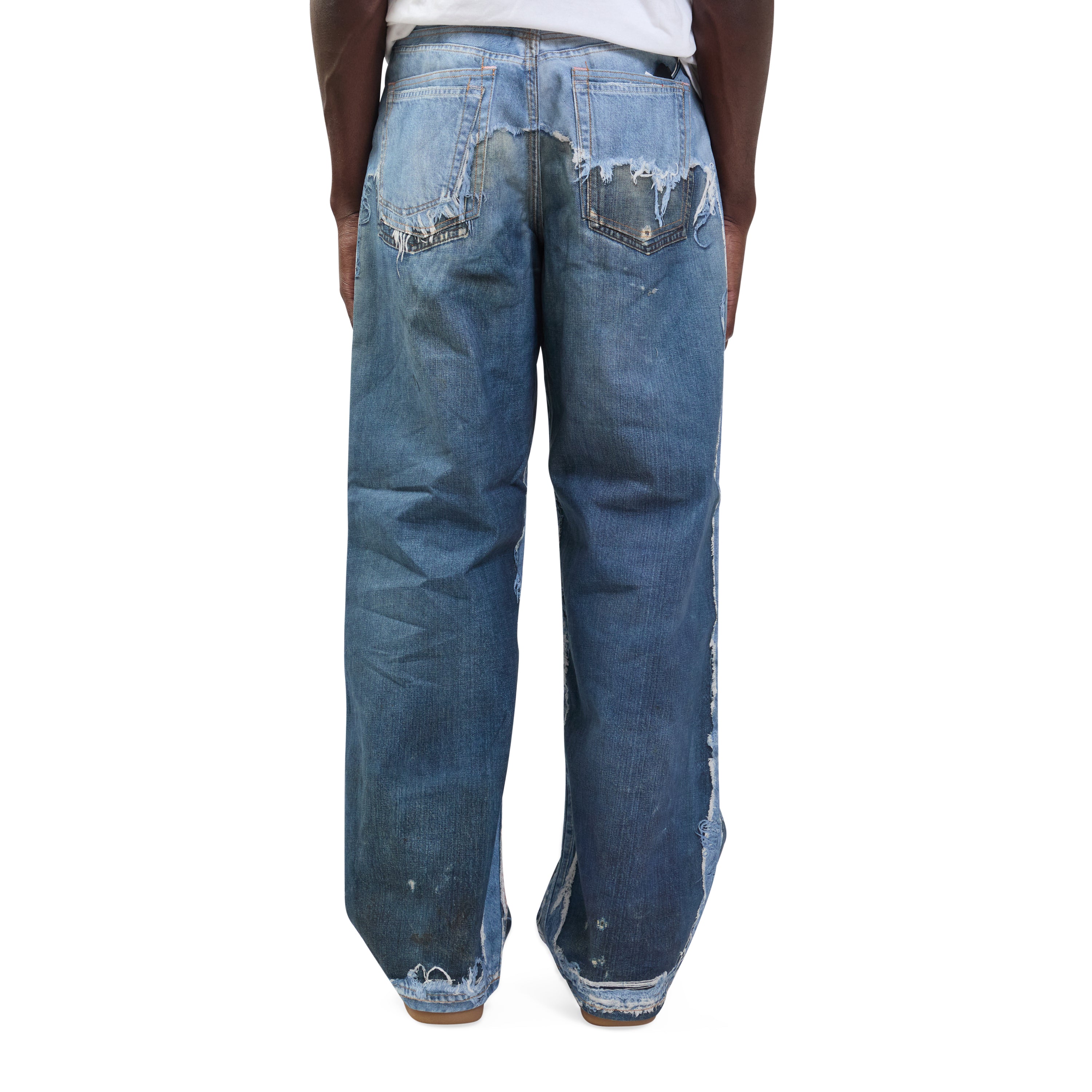 Acne Studios Trashed Trompe L'Oeil Jeans Mid Blue – ESSXNYC