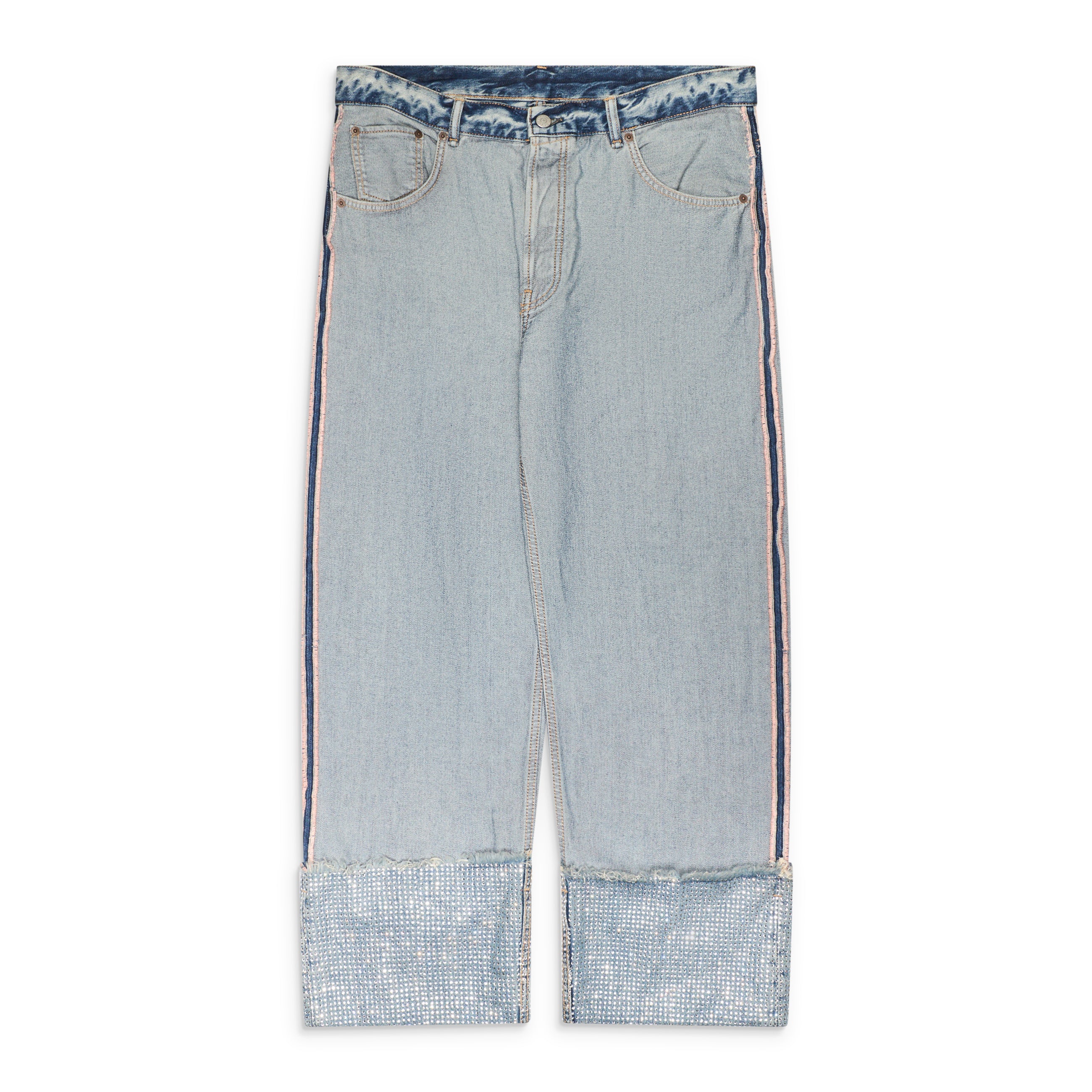 Acne Studios Turn Up Rhinestone Trousers