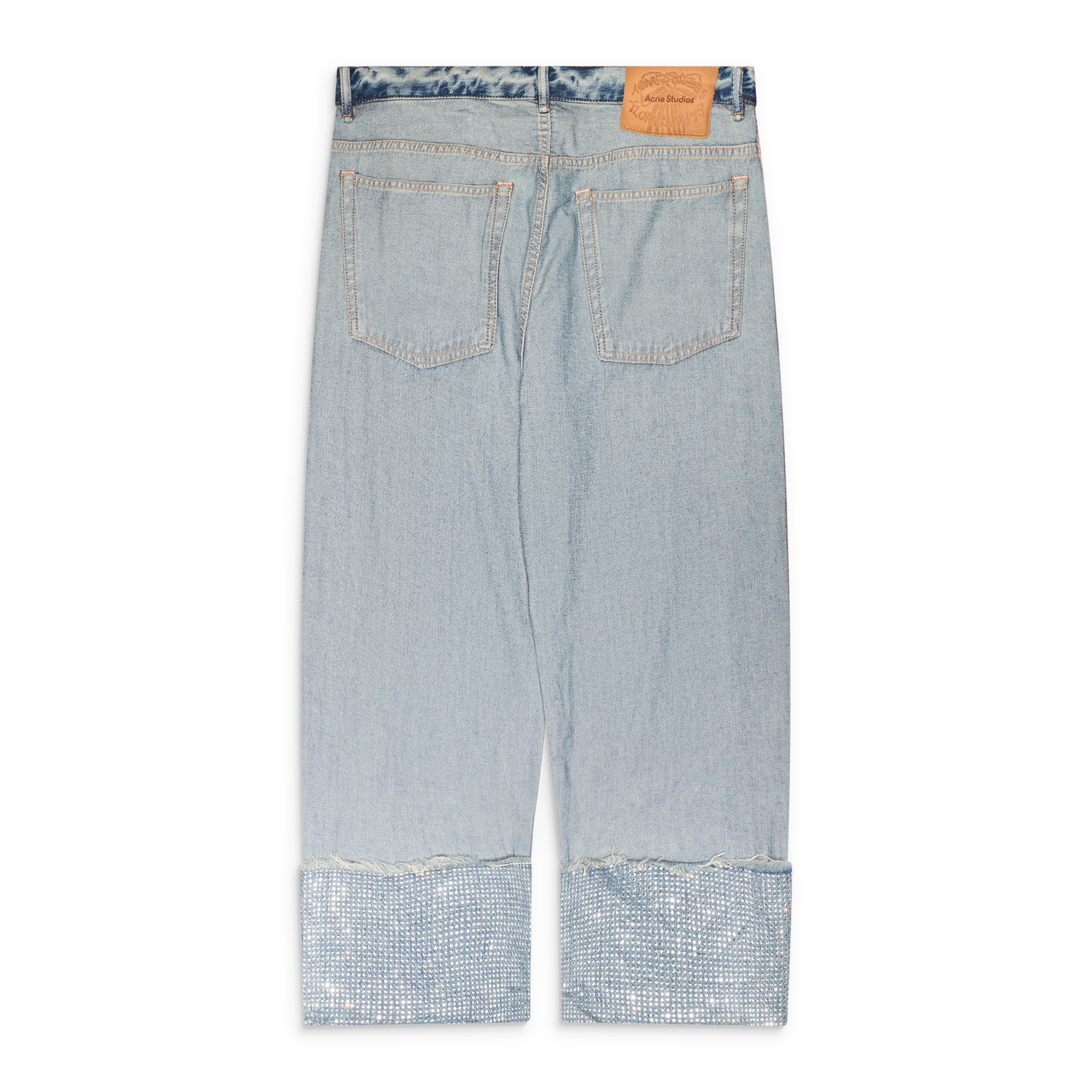 Acne Studios Turn Up Rhinestone Trousers