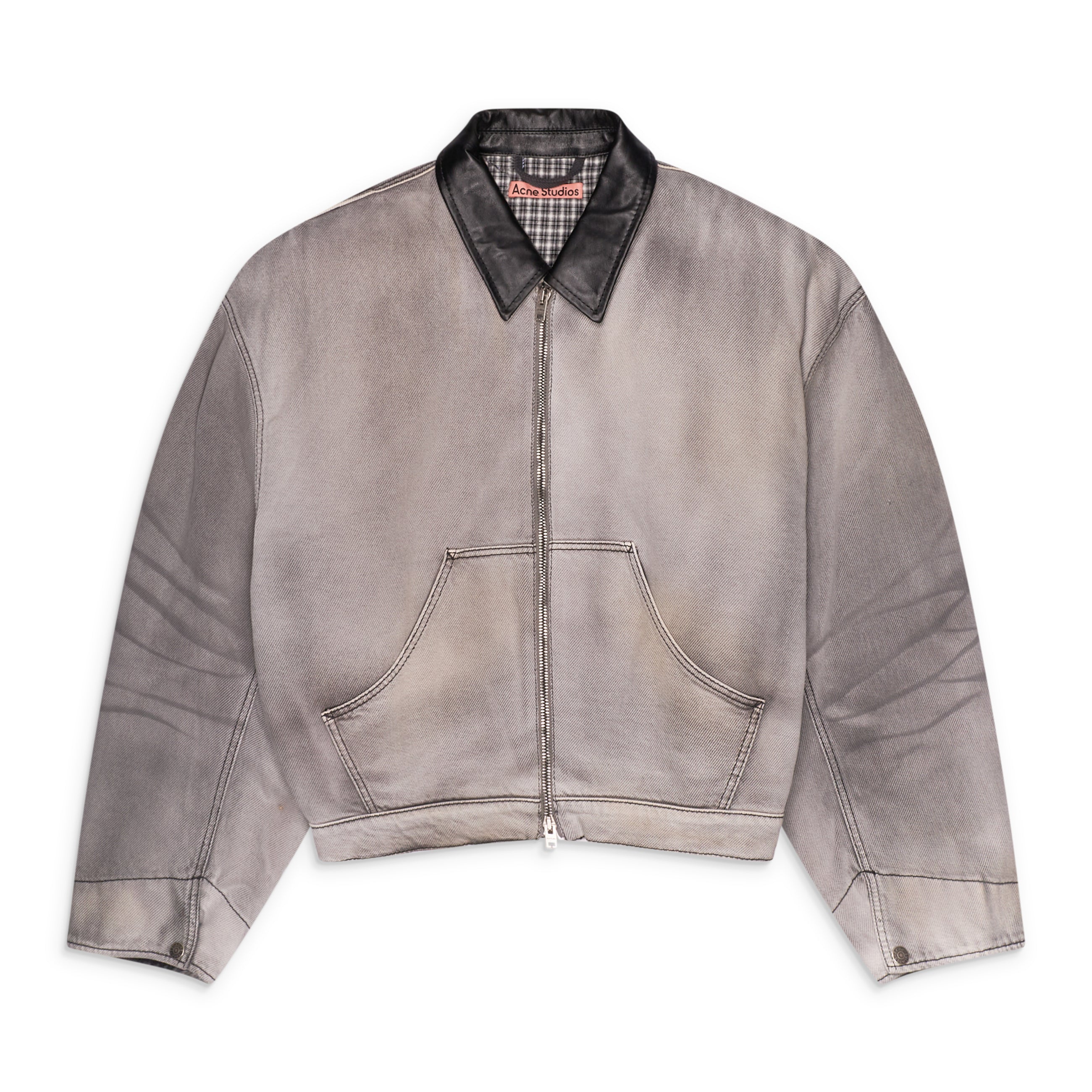 Acne Studios Faded Denim Bomber Jacket White/Black