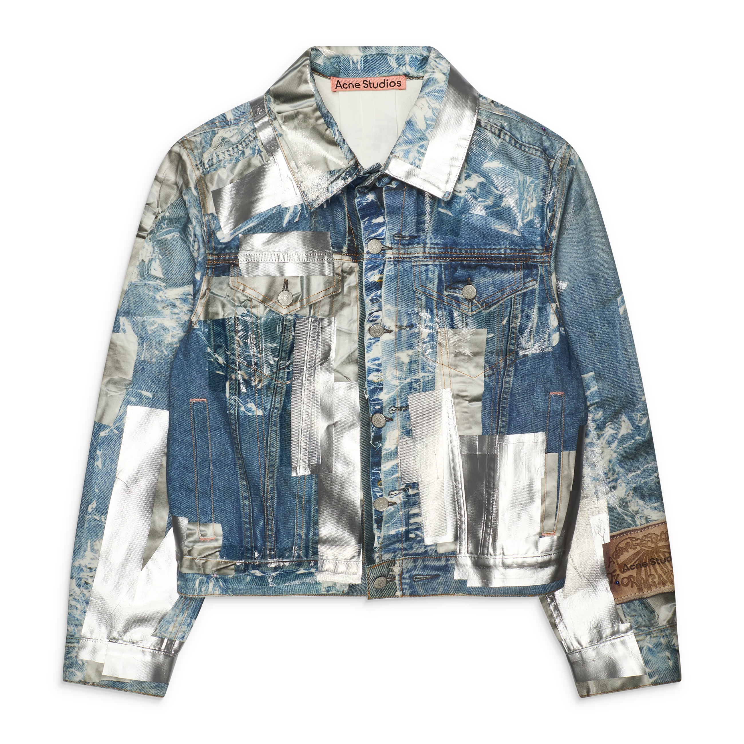 Acne Studios Printed Tape Denim Jacket Blue