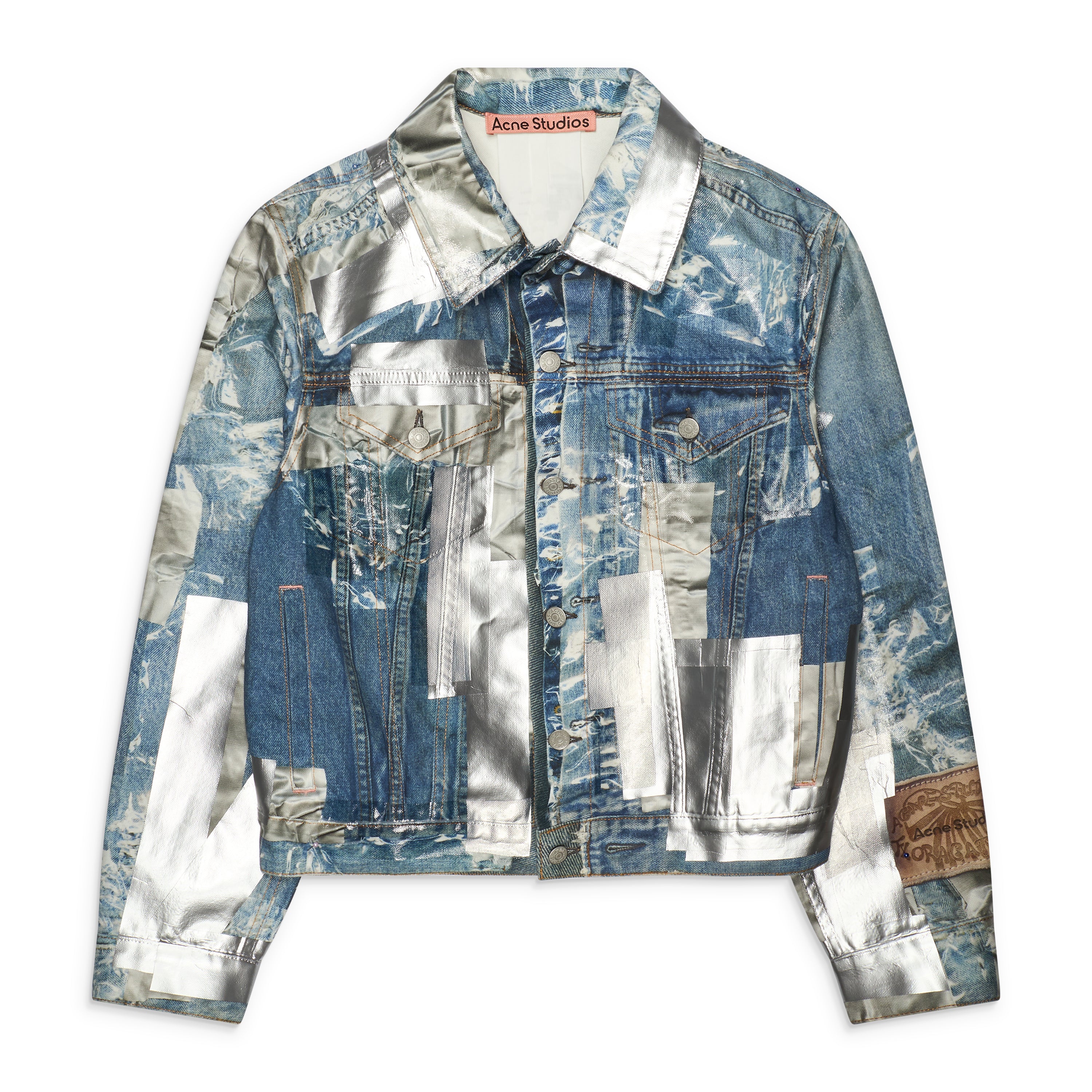 Acne Studios Printed Tape Denim Jacket Blue