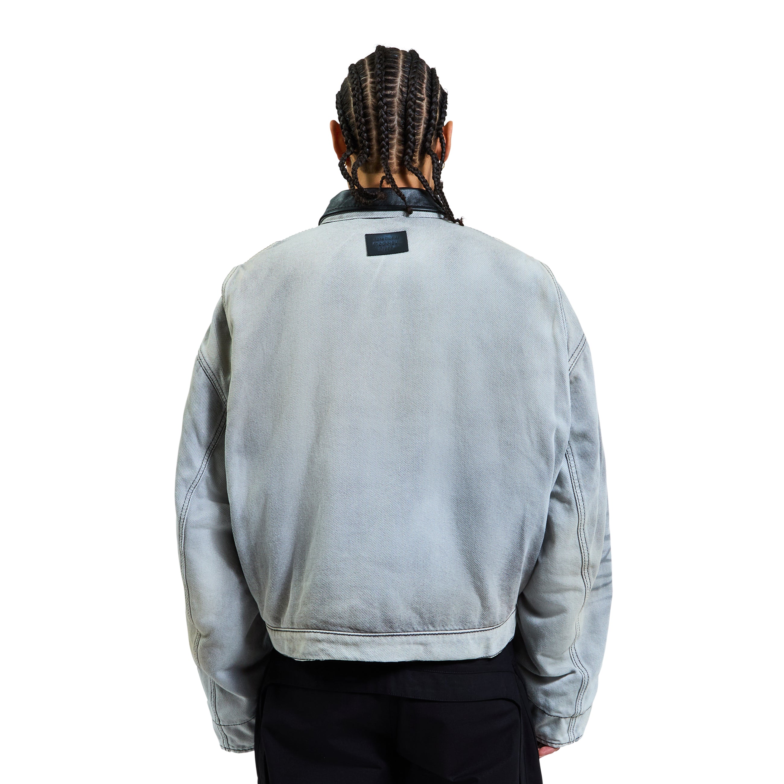 Acne Studios Faded Denim Bomber Jacket White/Black
