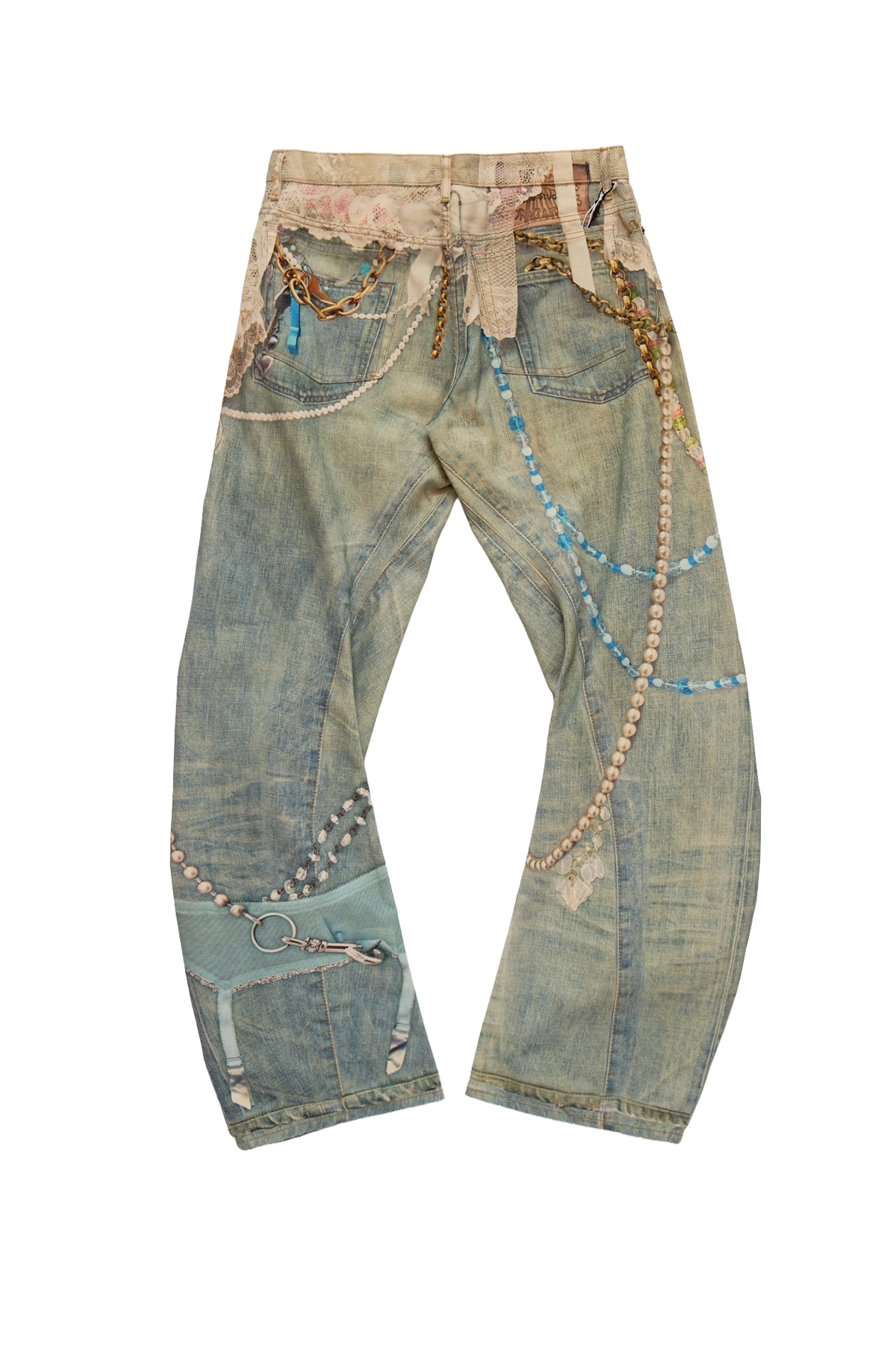 Acne Studios Keychains Trompe L'Oeil Jeans White/Green – ESSXNYC Acne Studios Keychains Trompe L'Oeil Jeans White/Green – ESSXNYC